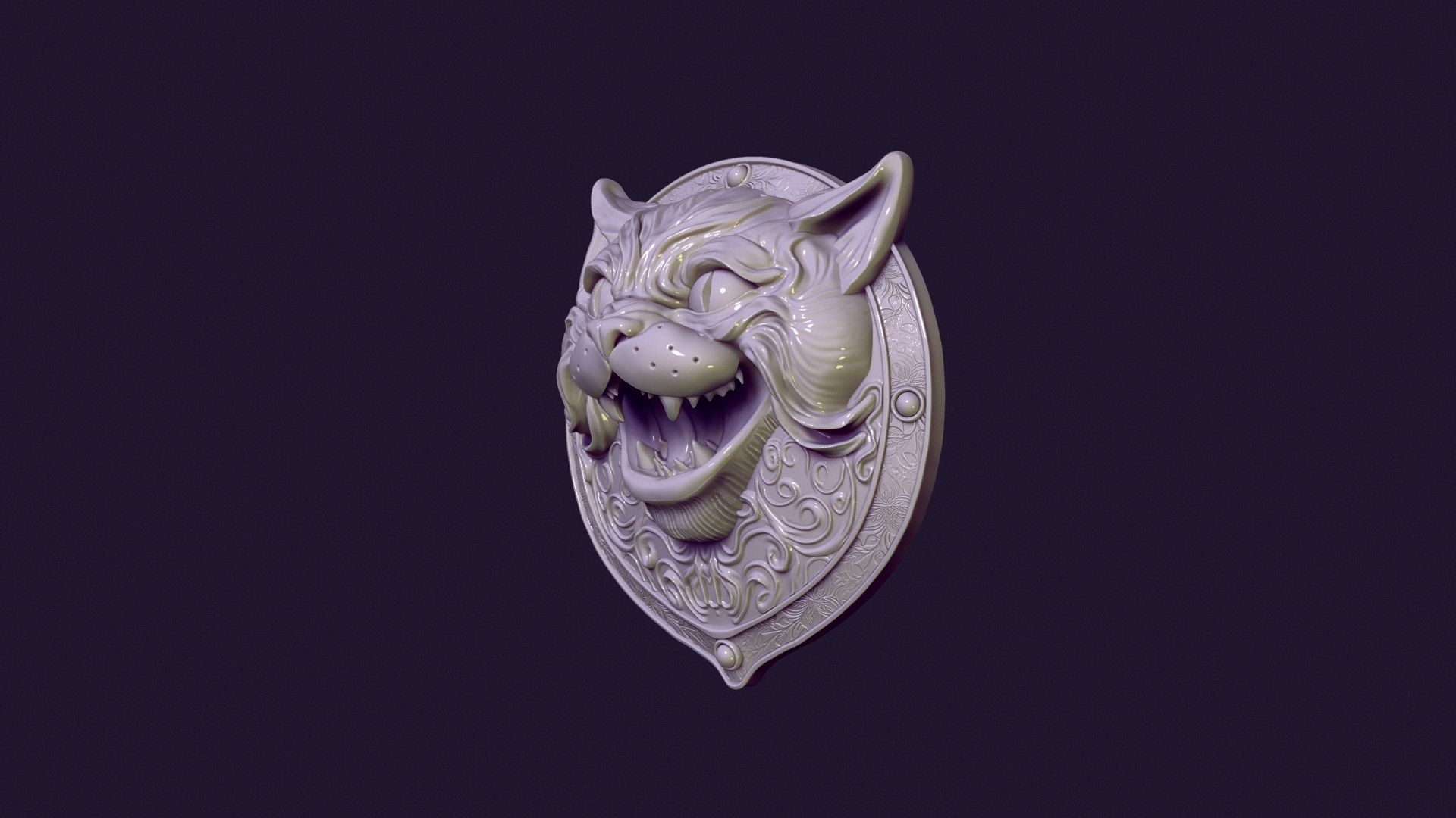 CAT MEDALLION 3D print model_3