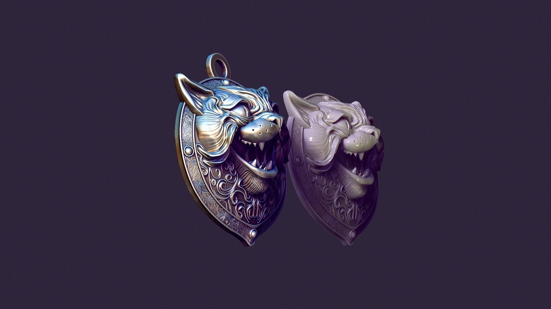 CAT MEDALLION 3D print model_7