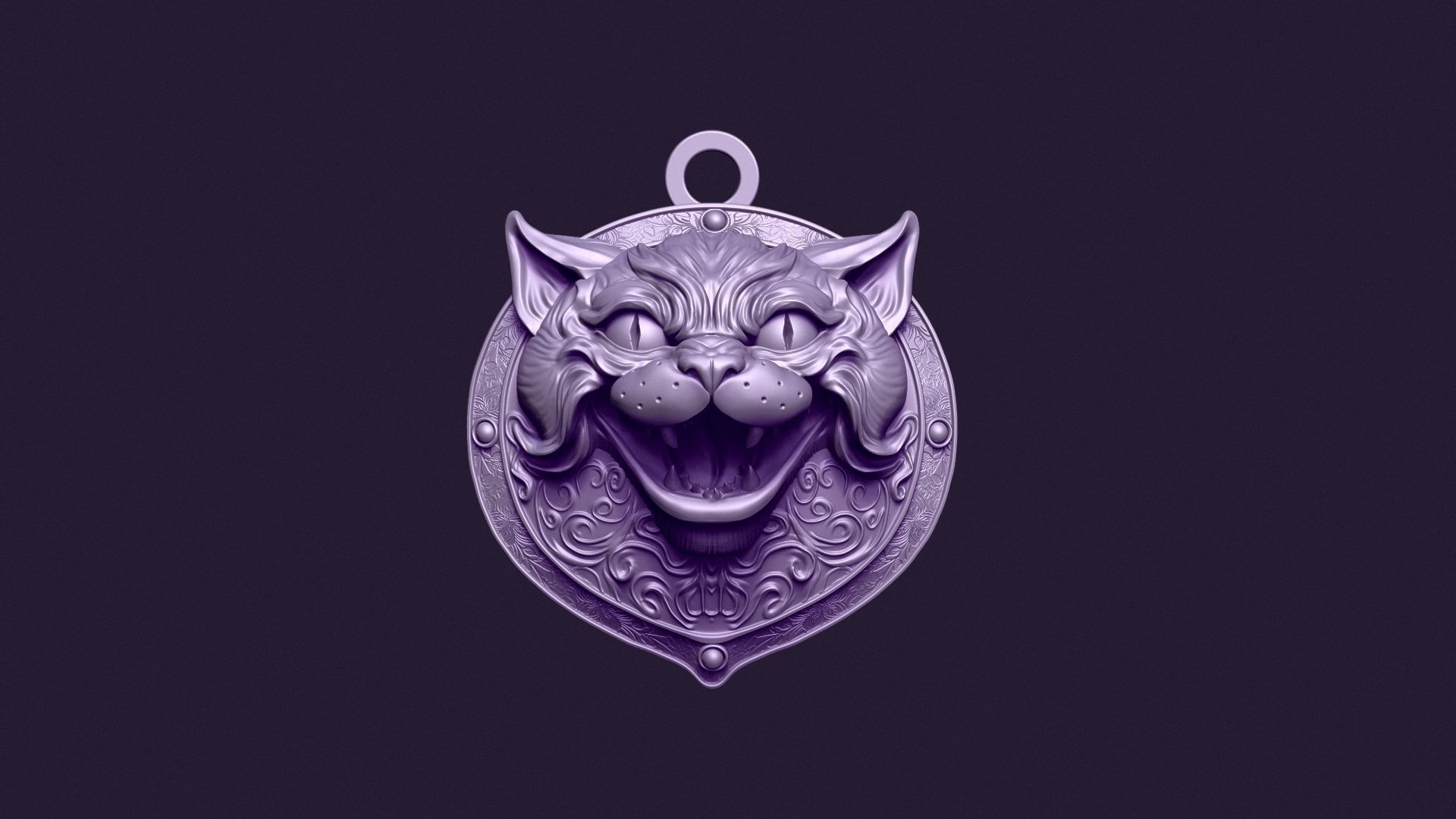 CAT MEDALLION 3D print model_13