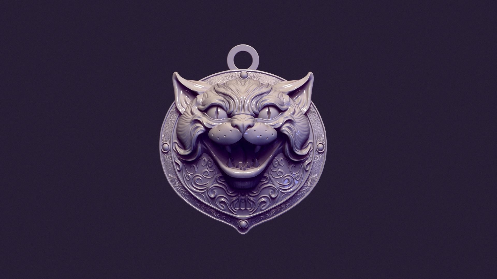 CAT MEDALLION 3D print model_10