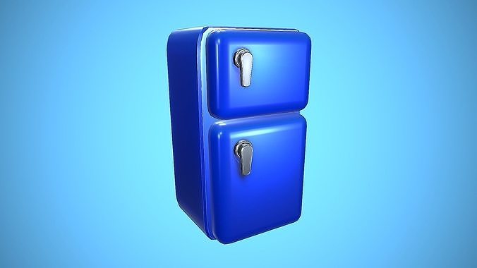 FRIDGE CARTOON STYLIZED KITCHEN OPEN Low-poly 3D model 6