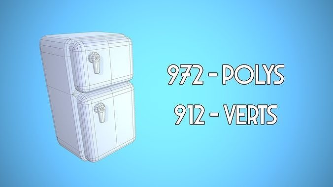 FRIDGE CARTOON STYLIZED KITCHEN OPEN Low-poly 3D model 4