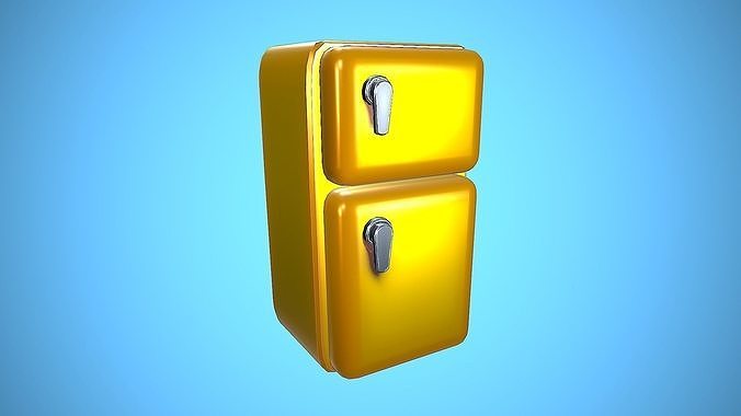 FRIDGE CARTOON STYLIZED KITCHEN OPEN Low-poly 3D model 7