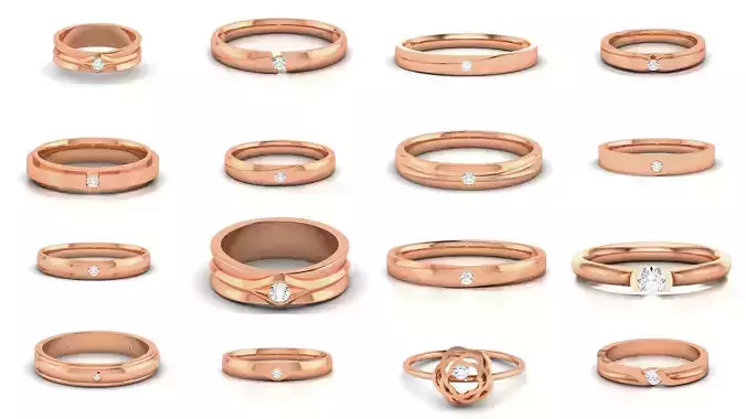 40 Diamond Band Ring 3dm render detail  3D Model Collection
