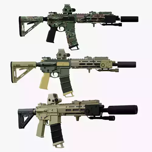 Assault Rifle HK416 A5 Low-poly 3D model