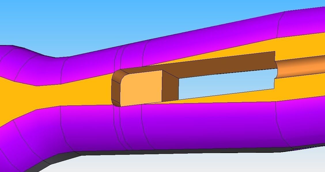 speargun with band elevated  140 Spear trigger ermesub back  3D print model_3