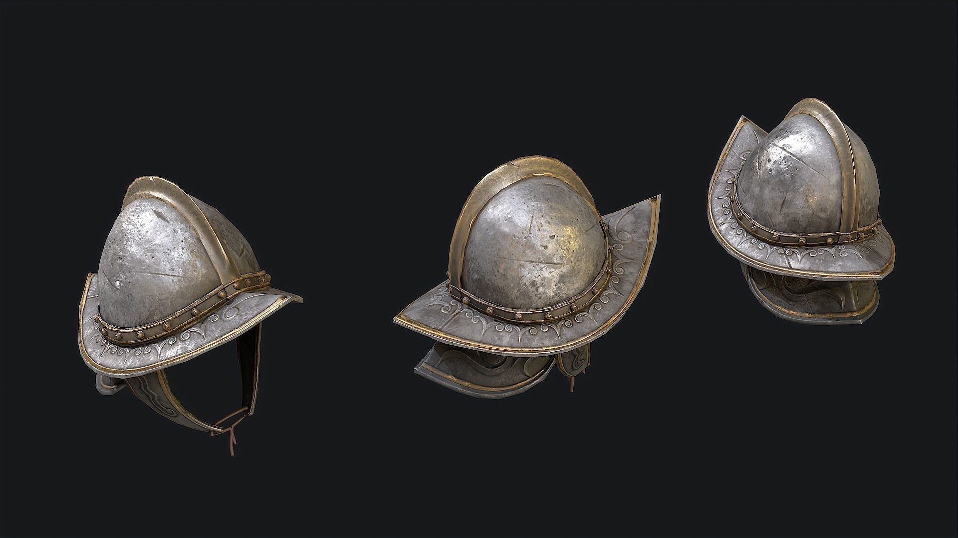 Helmet Conqueror Low-poly 3D model_6