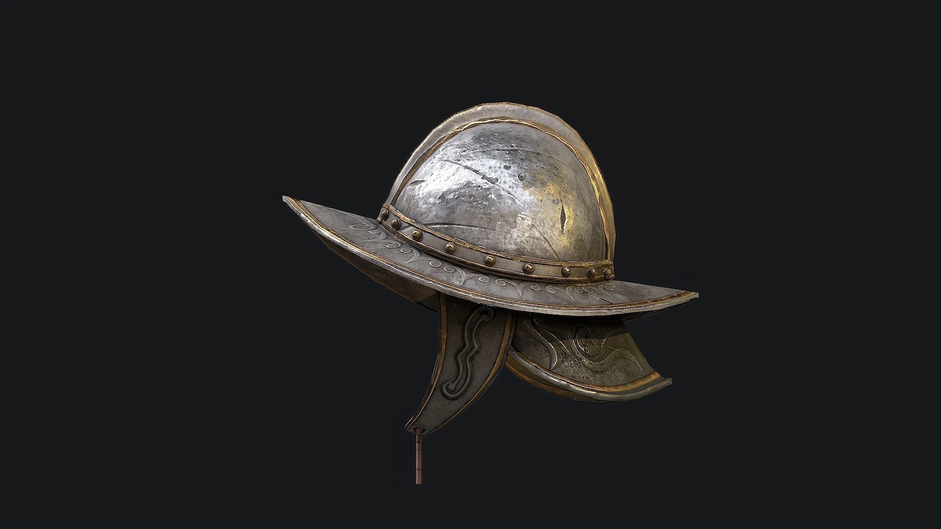 Helmet Conqueror Low-poly 3D model_1