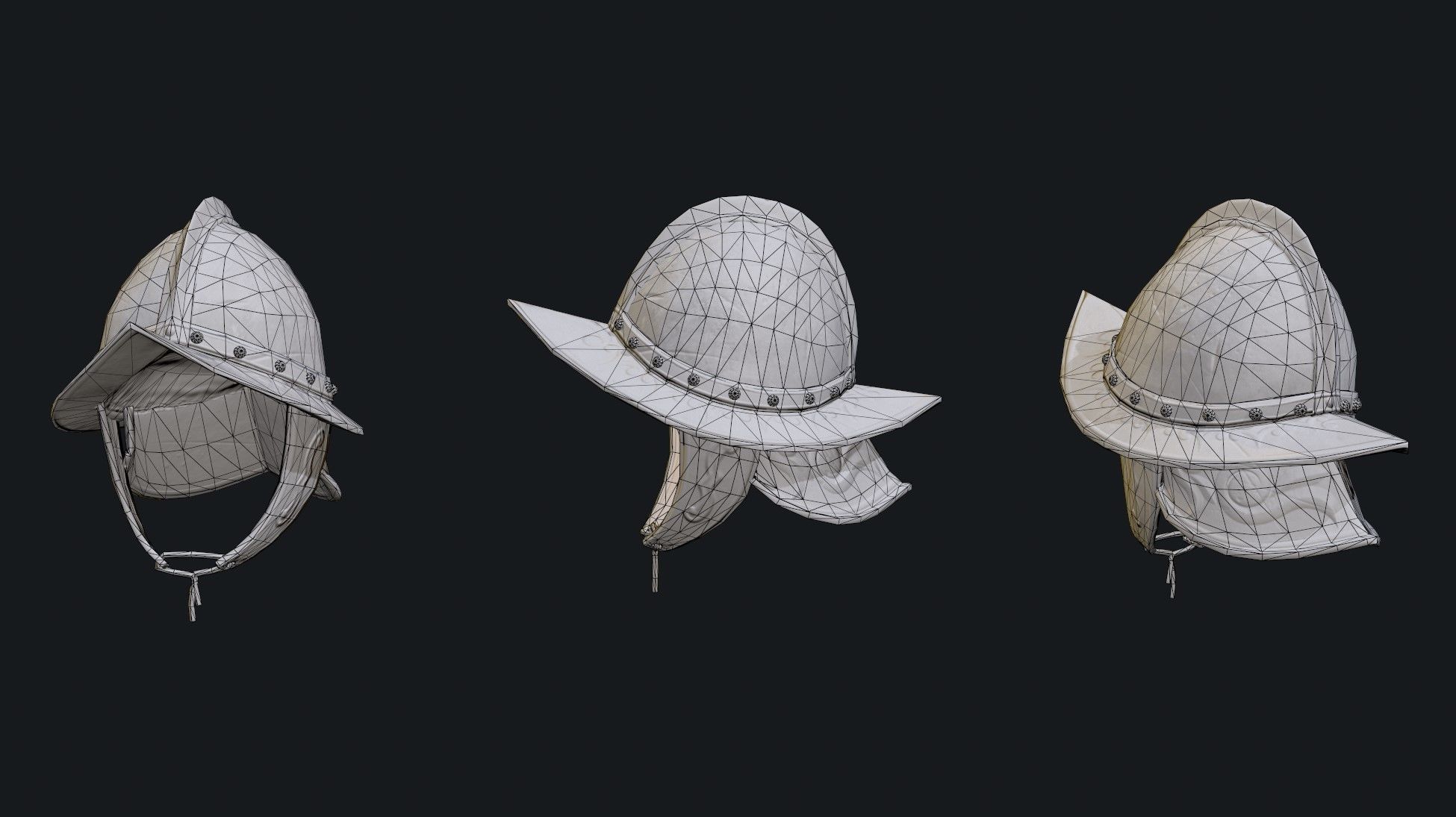 Helmet Conqueror Low-poly 3D model_8