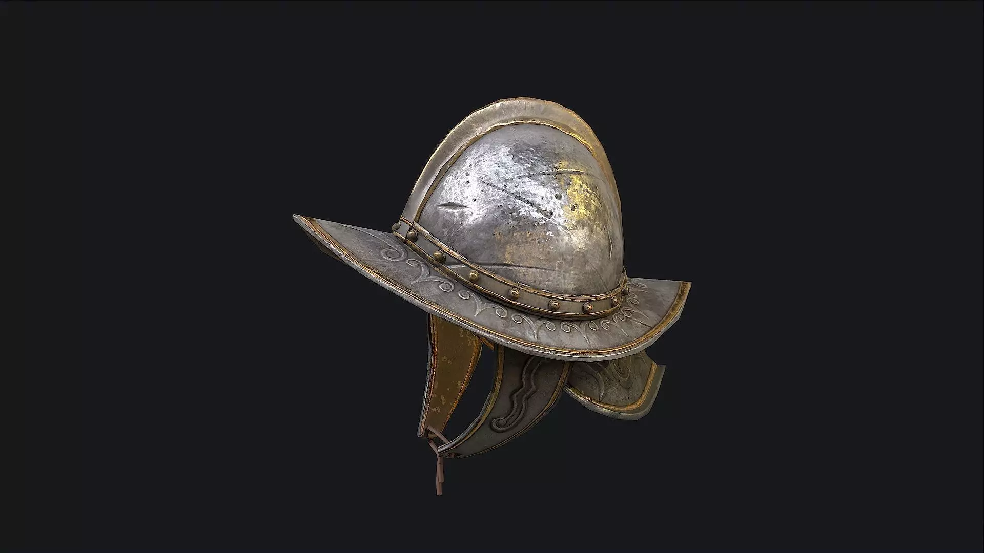 Helmet Conqueror Low-poly 3D model_0