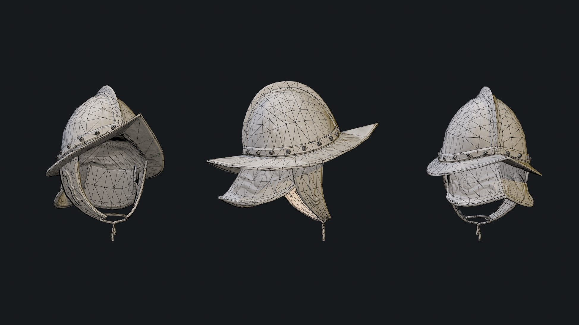 Helmet Conqueror Low-poly 3D model_7