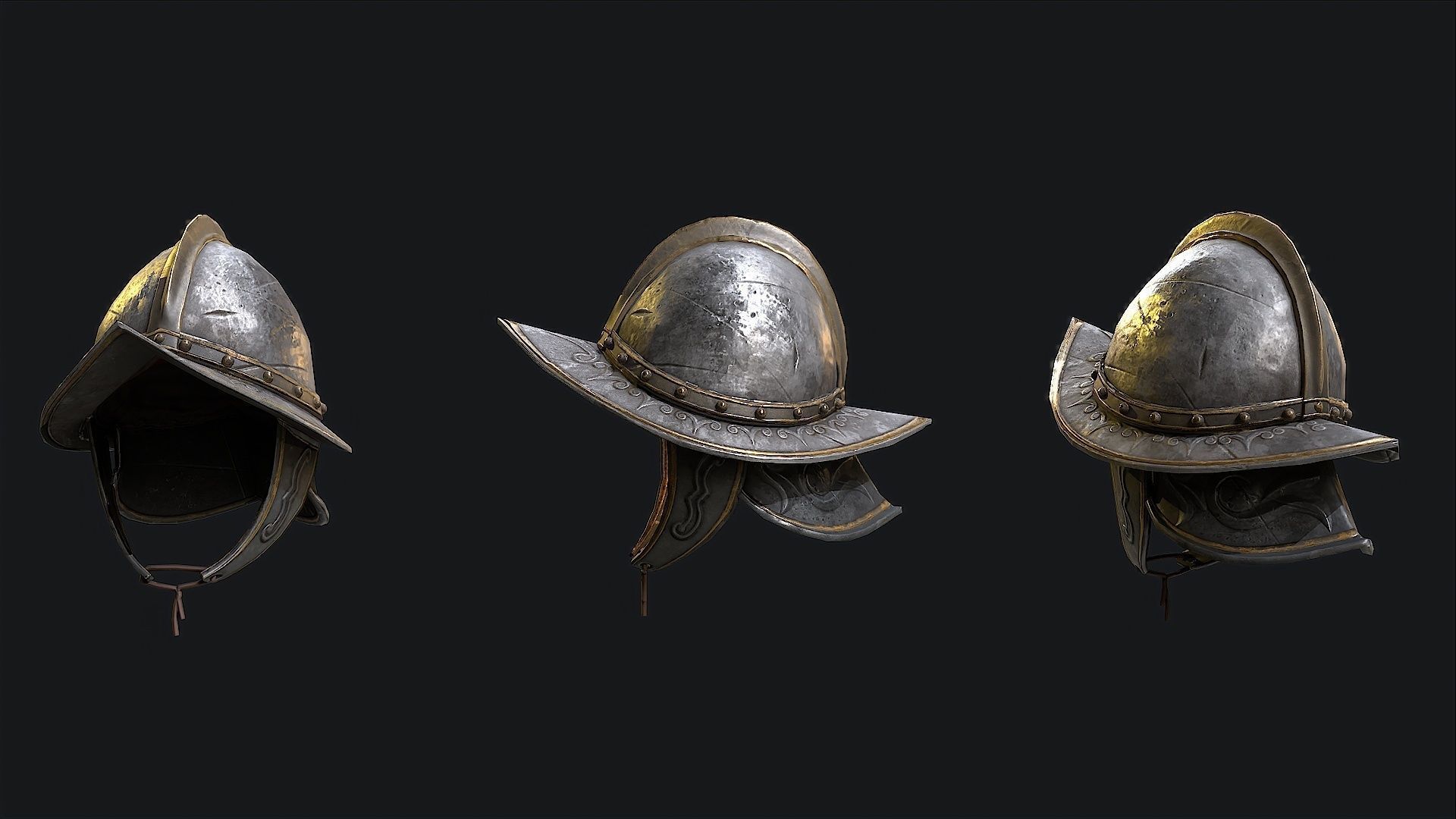 Helmet Conqueror Low-poly 3D model_5