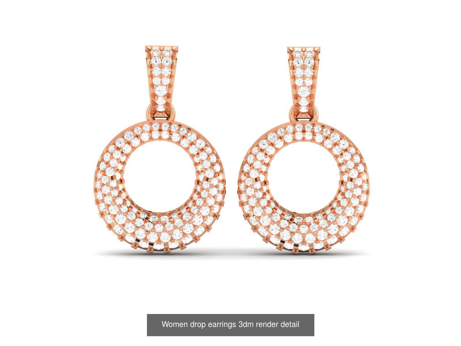 162 Women drop earrings 3dm render detail  3D Model Collection_42