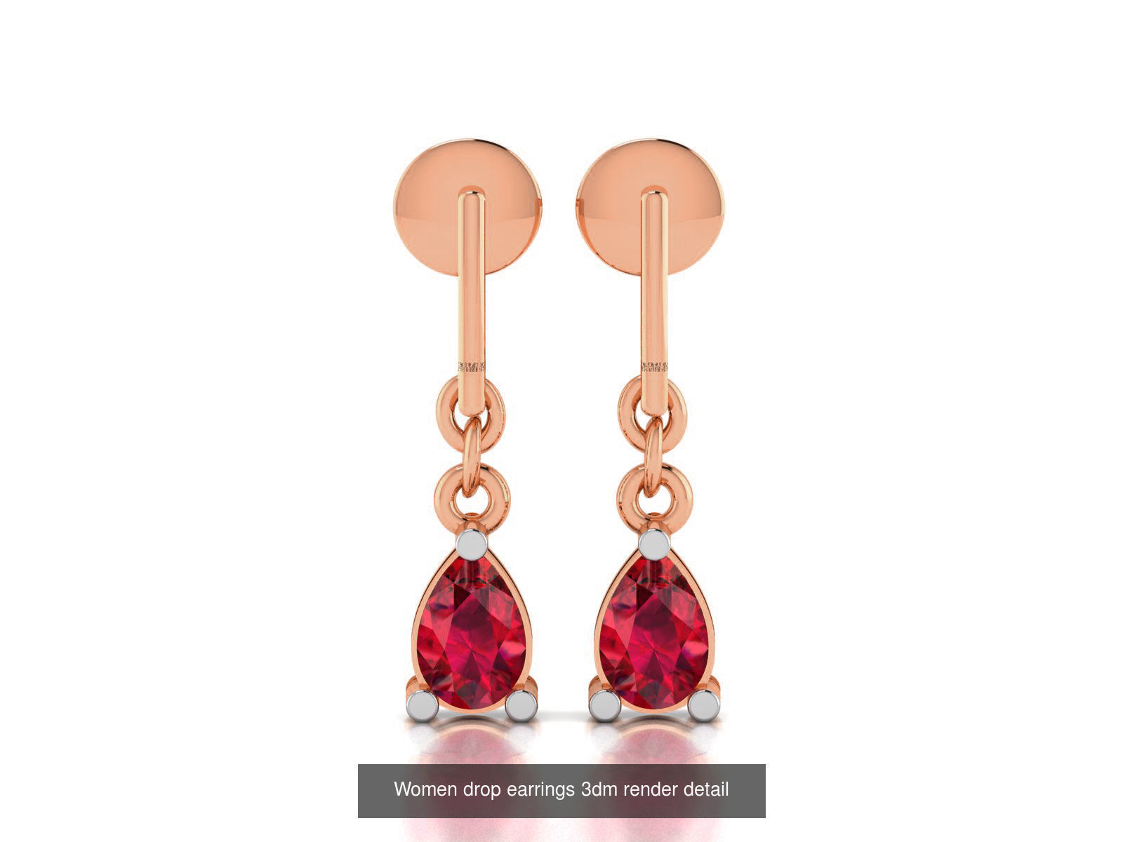 162 Women drop earrings 3dm render detail  3D Model Collection_175