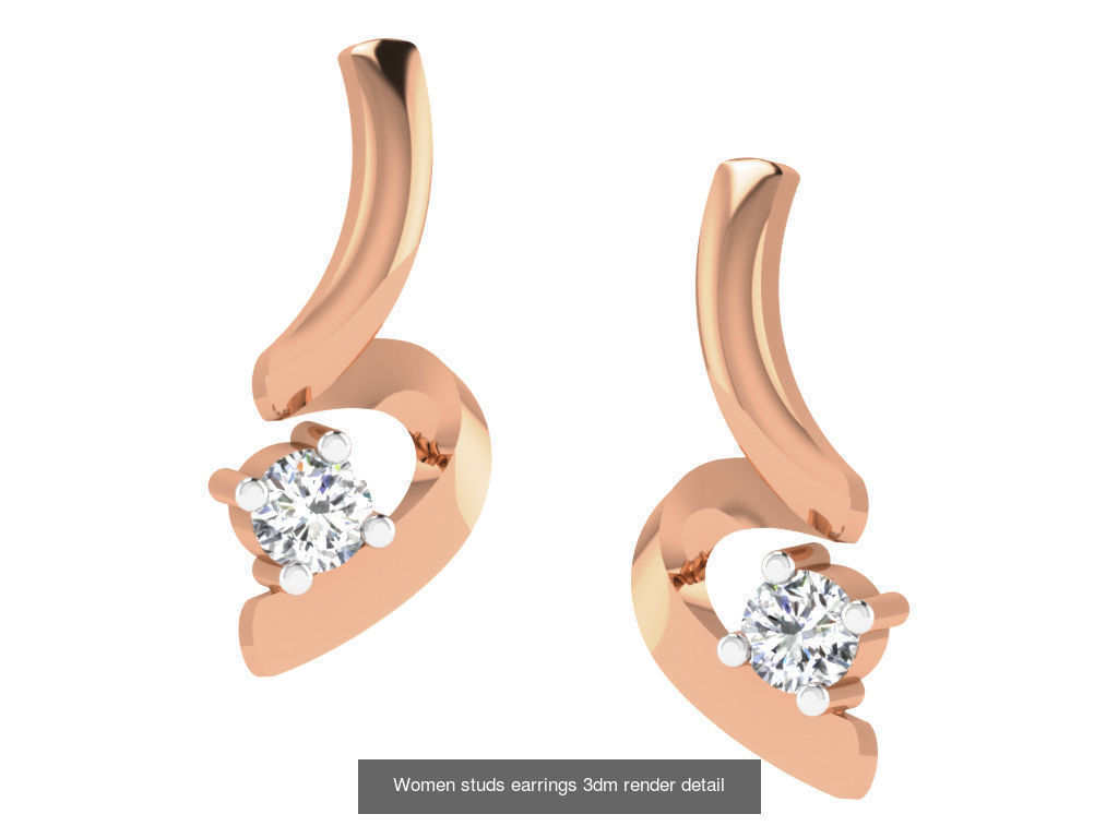 162 Women drop earrings 3dm render detail  3D Model Collection_125
