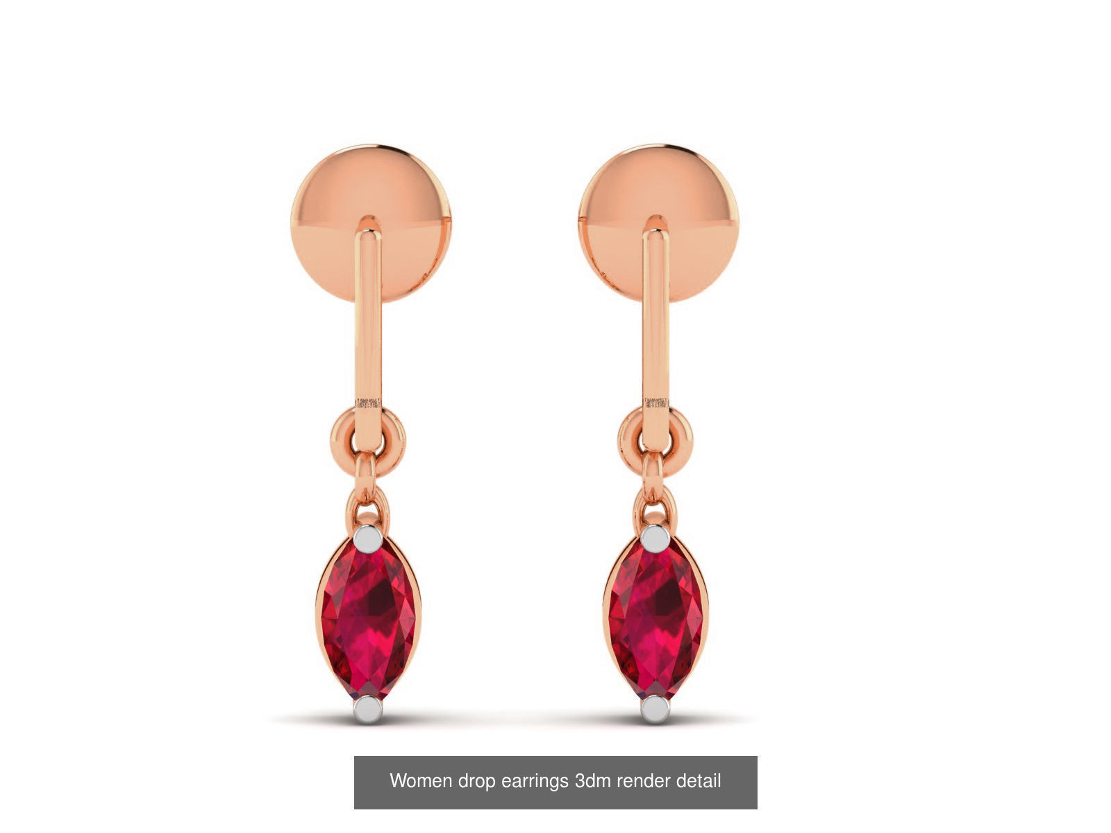 162 Women drop earrings 3dm render detail  3D Model Collection_176