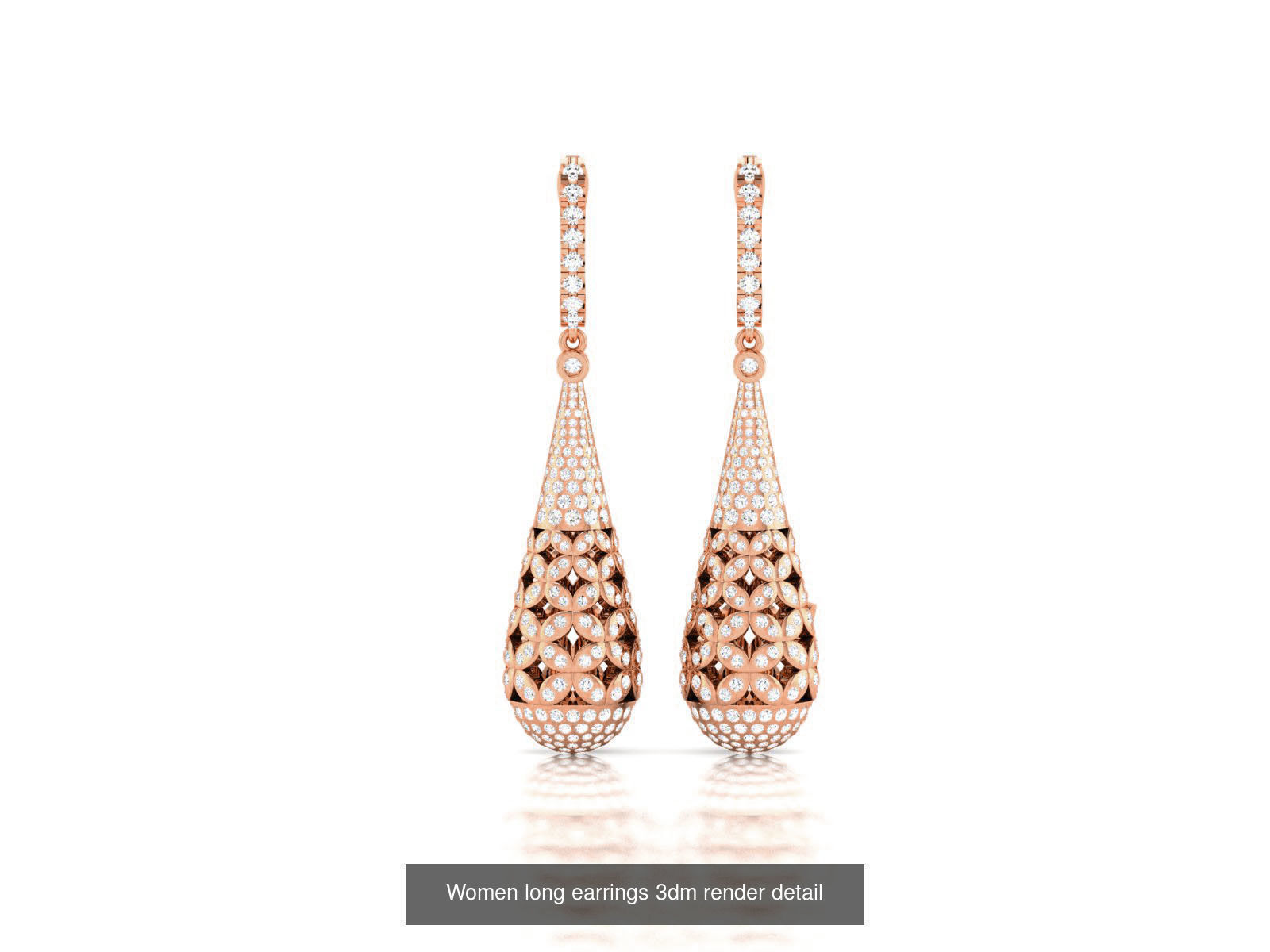 162 Women drop earrings 3dm render detail  3D Model Collection_53