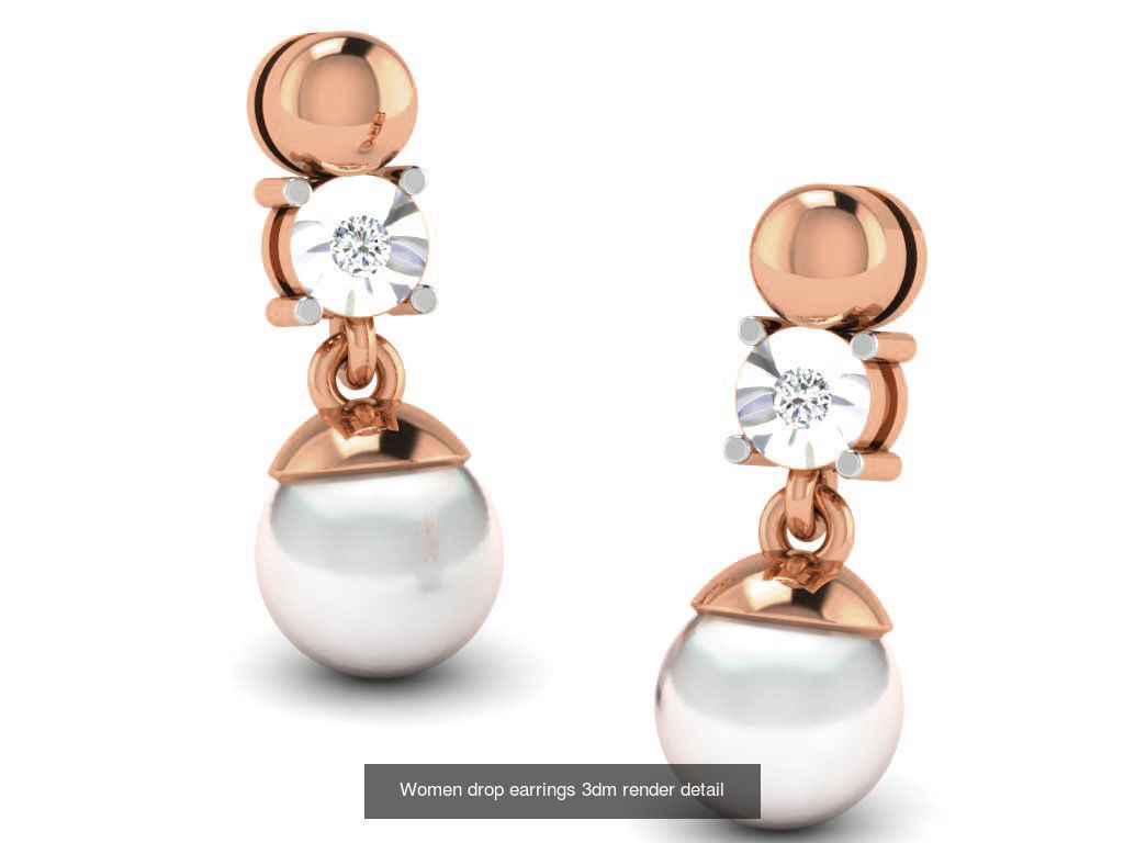 162 Women drop earrings 3dm render detail  3D Model Collection_170