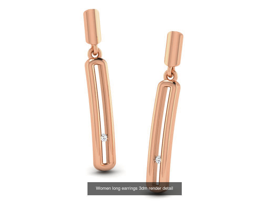 162 Women drop earrings 3dm render detail  3D Model Collection_141