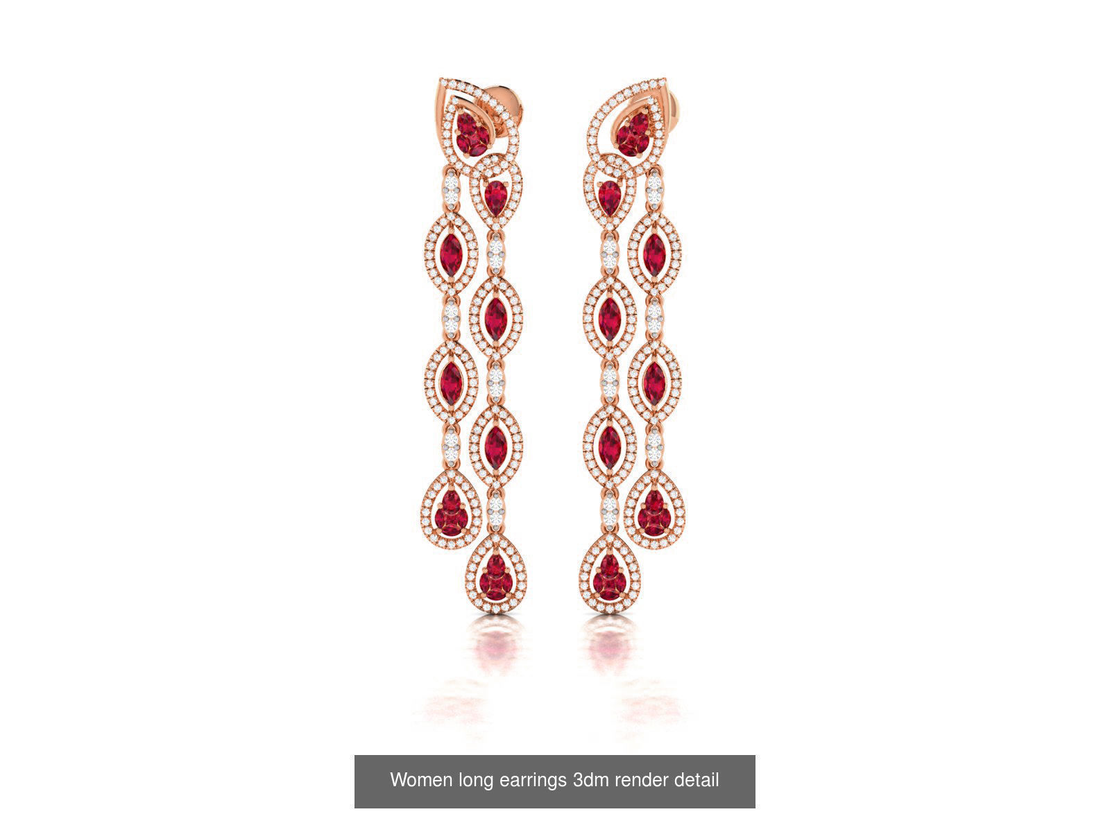 162 Women drop earrings 3dm render detail  3D Model Collection_20