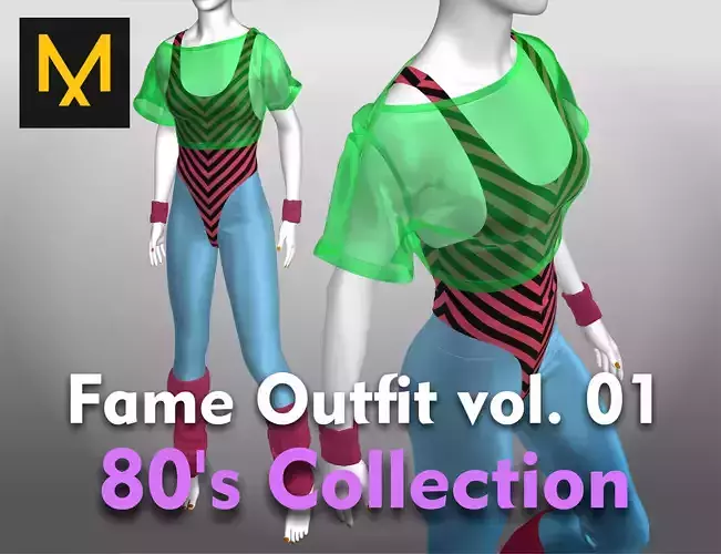 Fame Outfit vol 01 80s Collection 3D model
