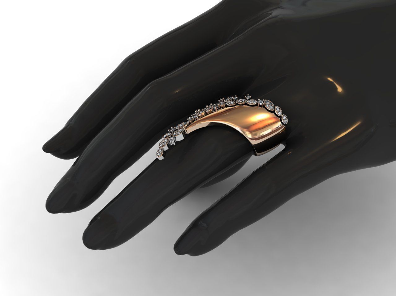 Diamond ring 3D print model  3D print model_5