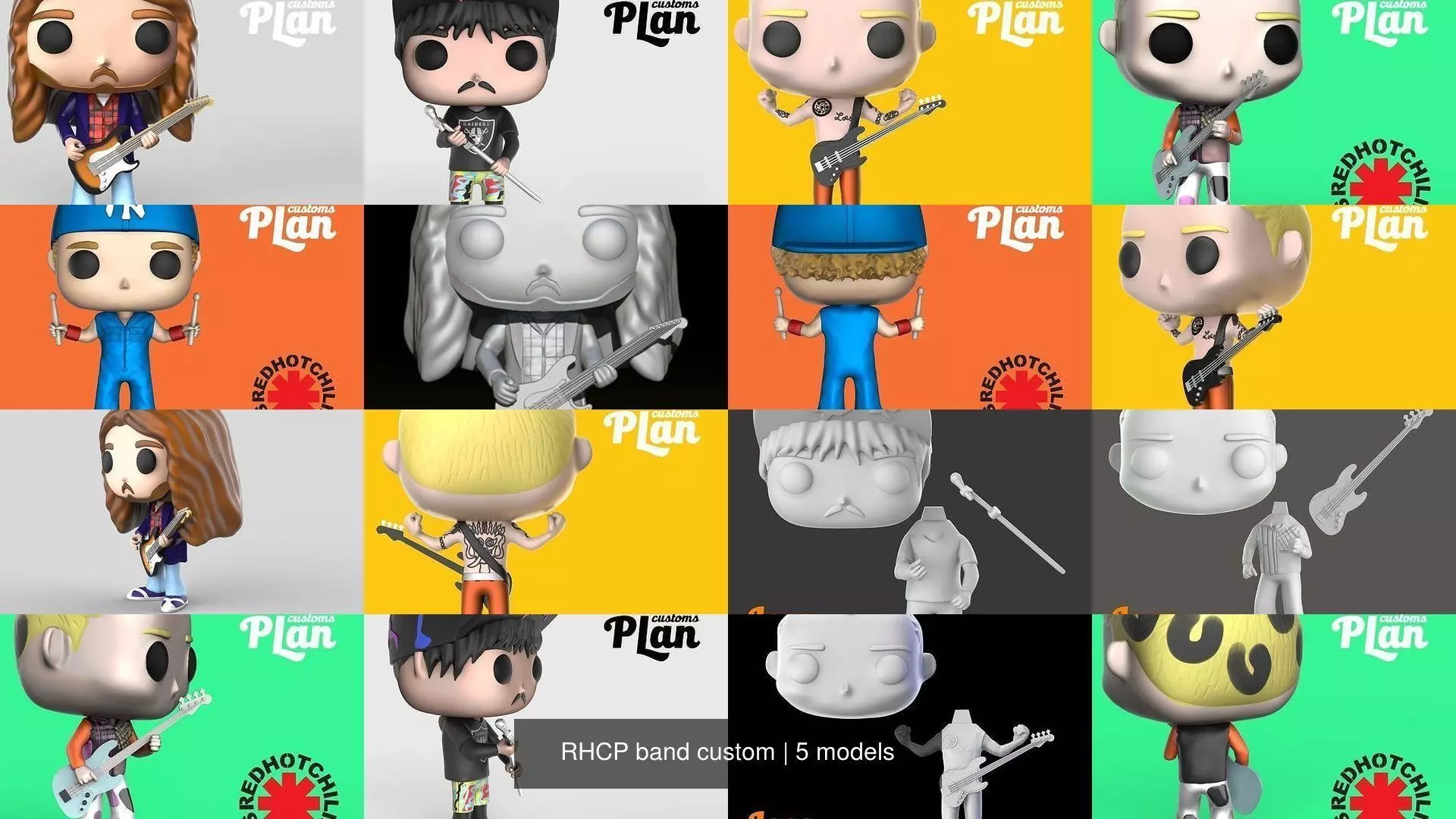 RHCP band custom 3D Model Collection_0