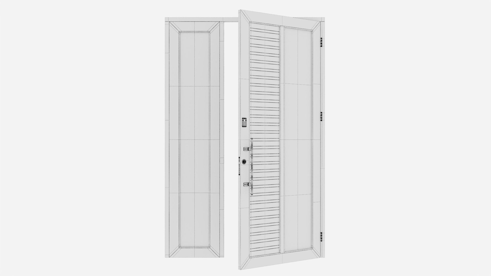 Aluminium door 127 3D model_5
