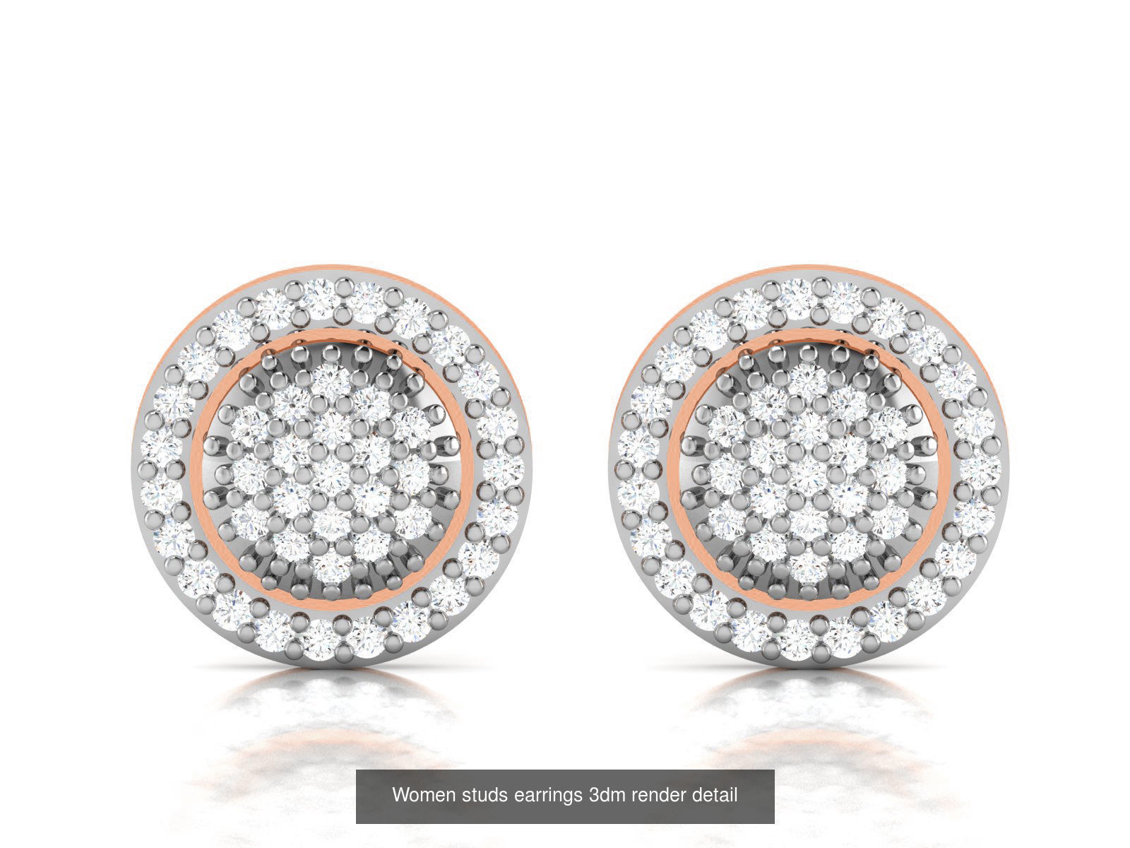 395 Women studs earrings 3dm render detail  3D Model Collection_103