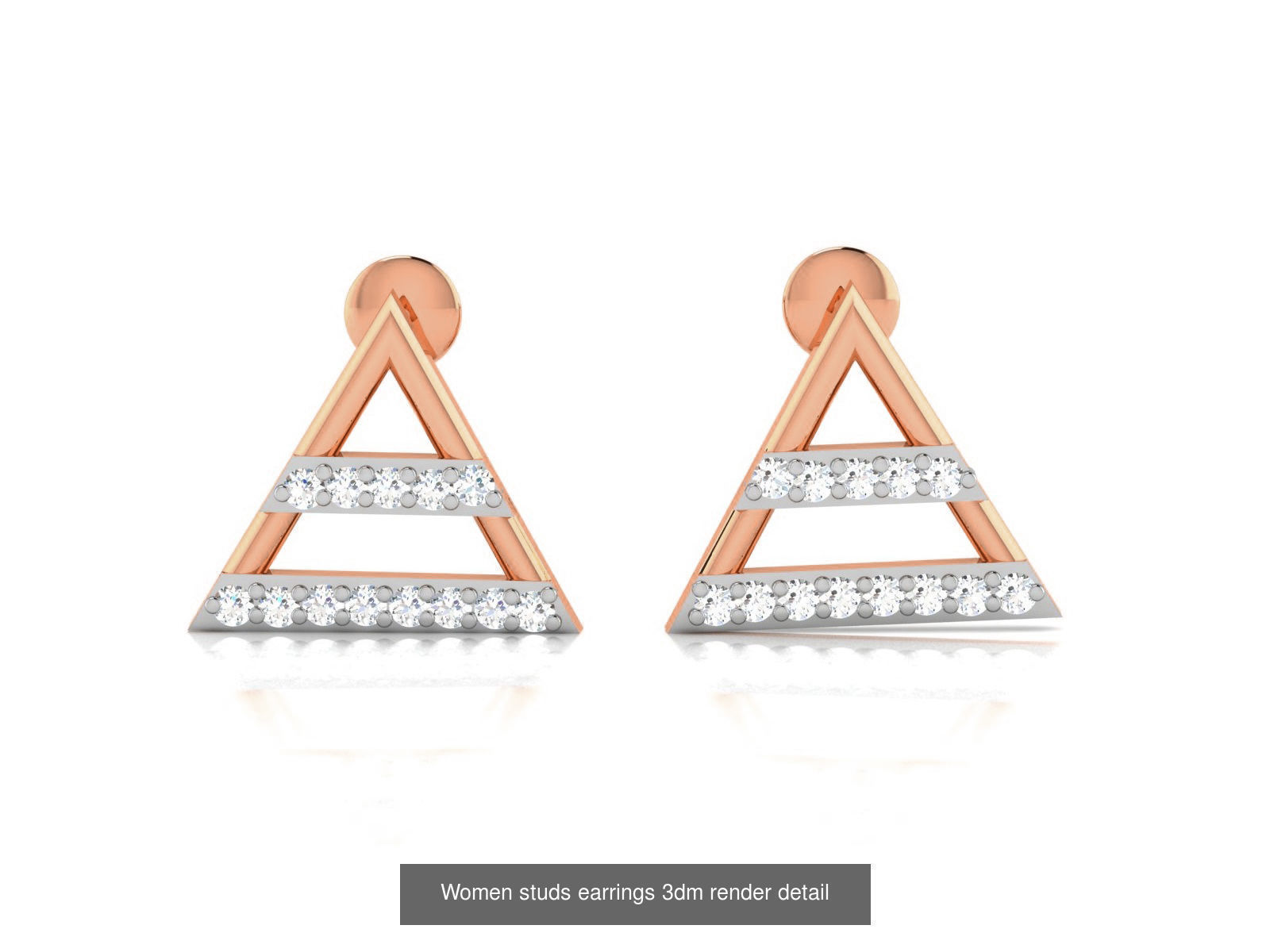 395 Women studs earrings 3dm render detail  3D Model Collection_114