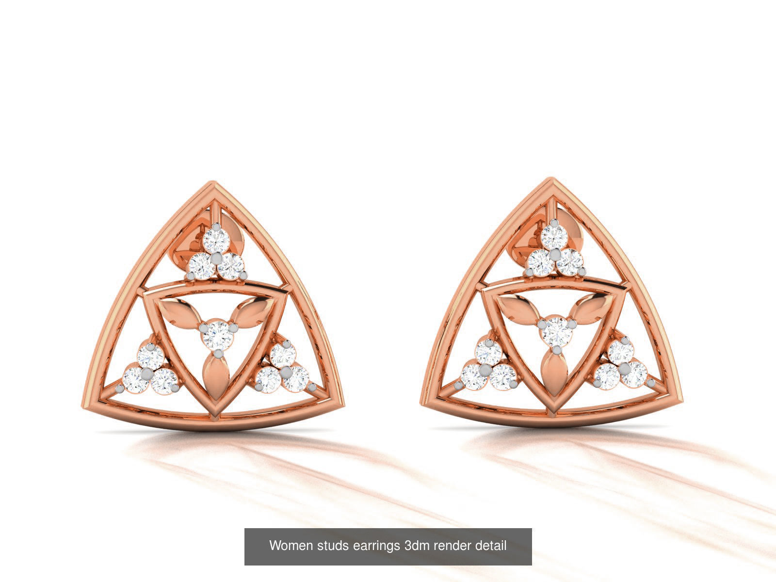 395 Women studs earrings 3dm render detail  3D Model Collection_148