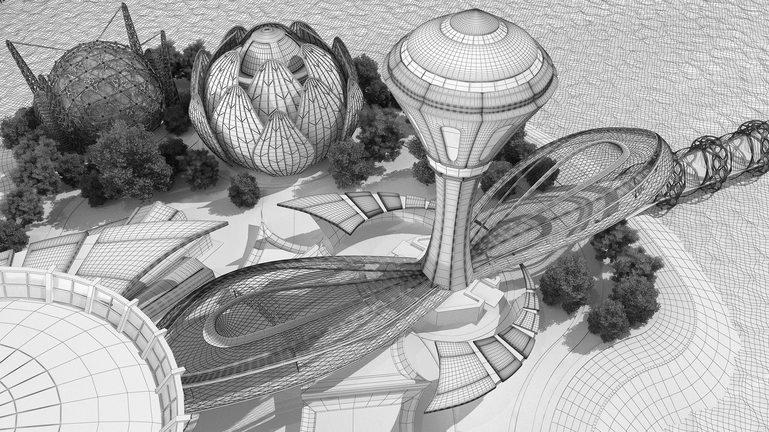 0077 - Future City Island 01 - 2D Drawing - 3D Files 3D model_43