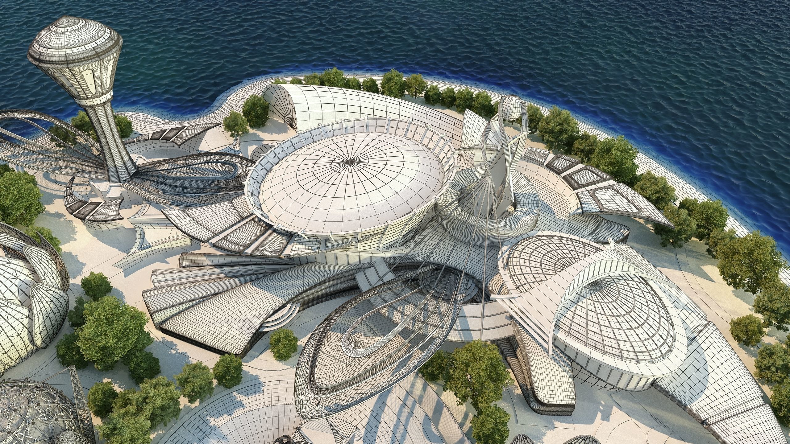 0077 - Future City Island 01 - 2D Drawing - 3D Files 3D model_46