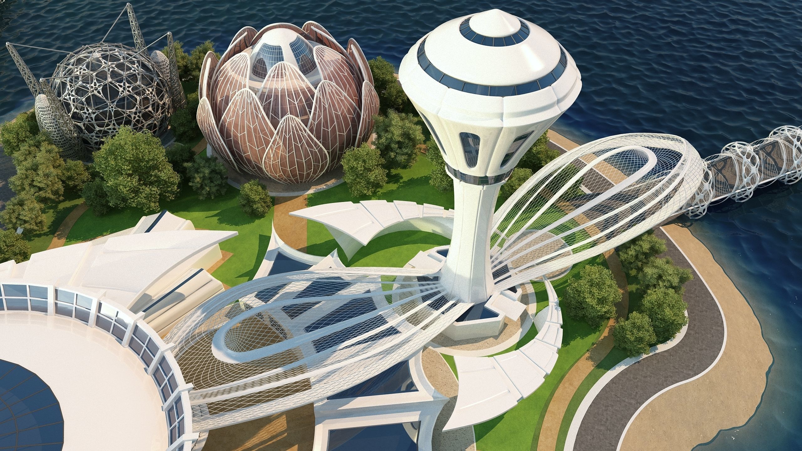 0077 - Future City Island 01 - 2D Drawing - 3D Files 3D model_15