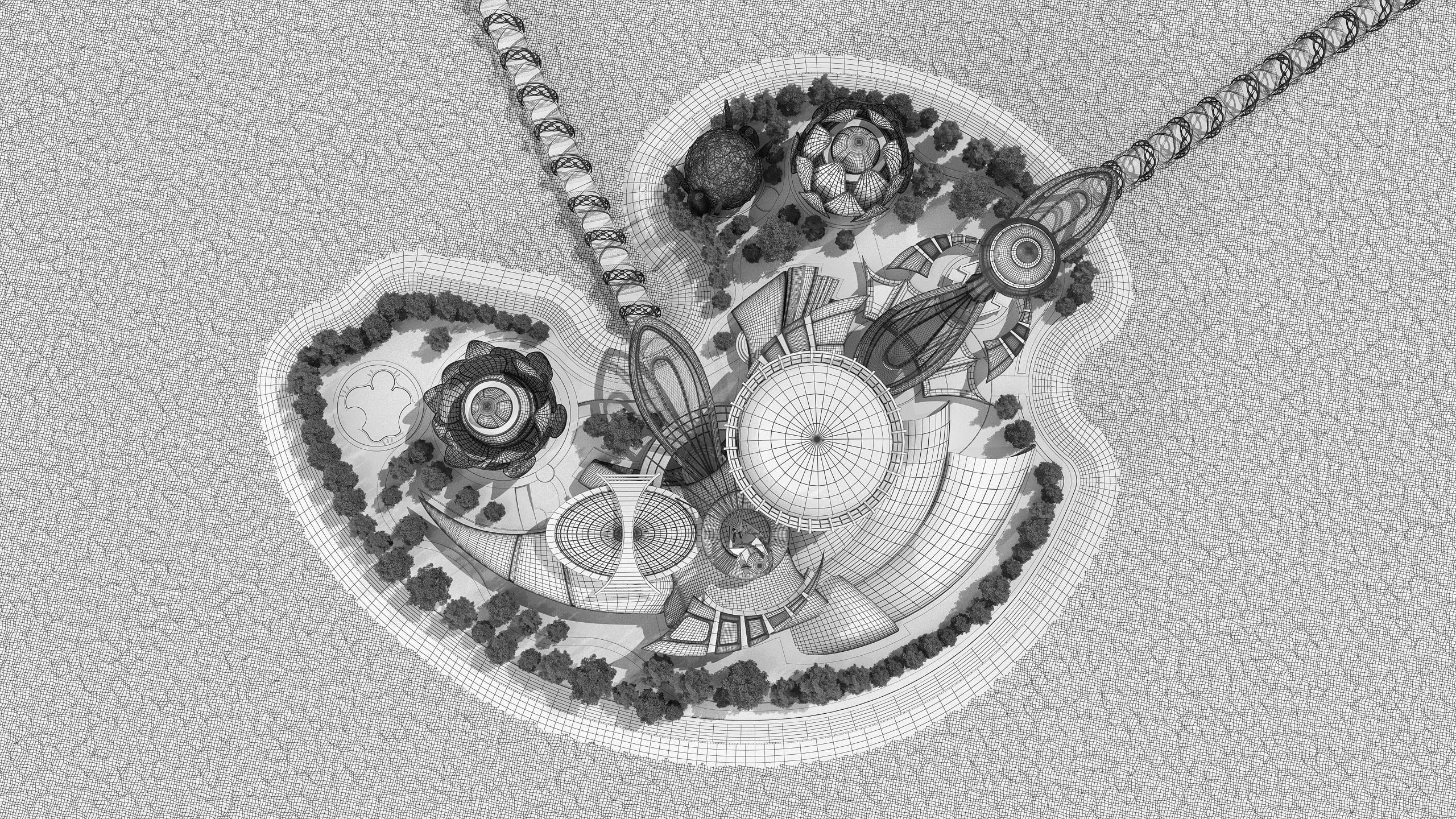 0077 - Future City Island 01 - 2D Drawing - 3D Files 3D model_37