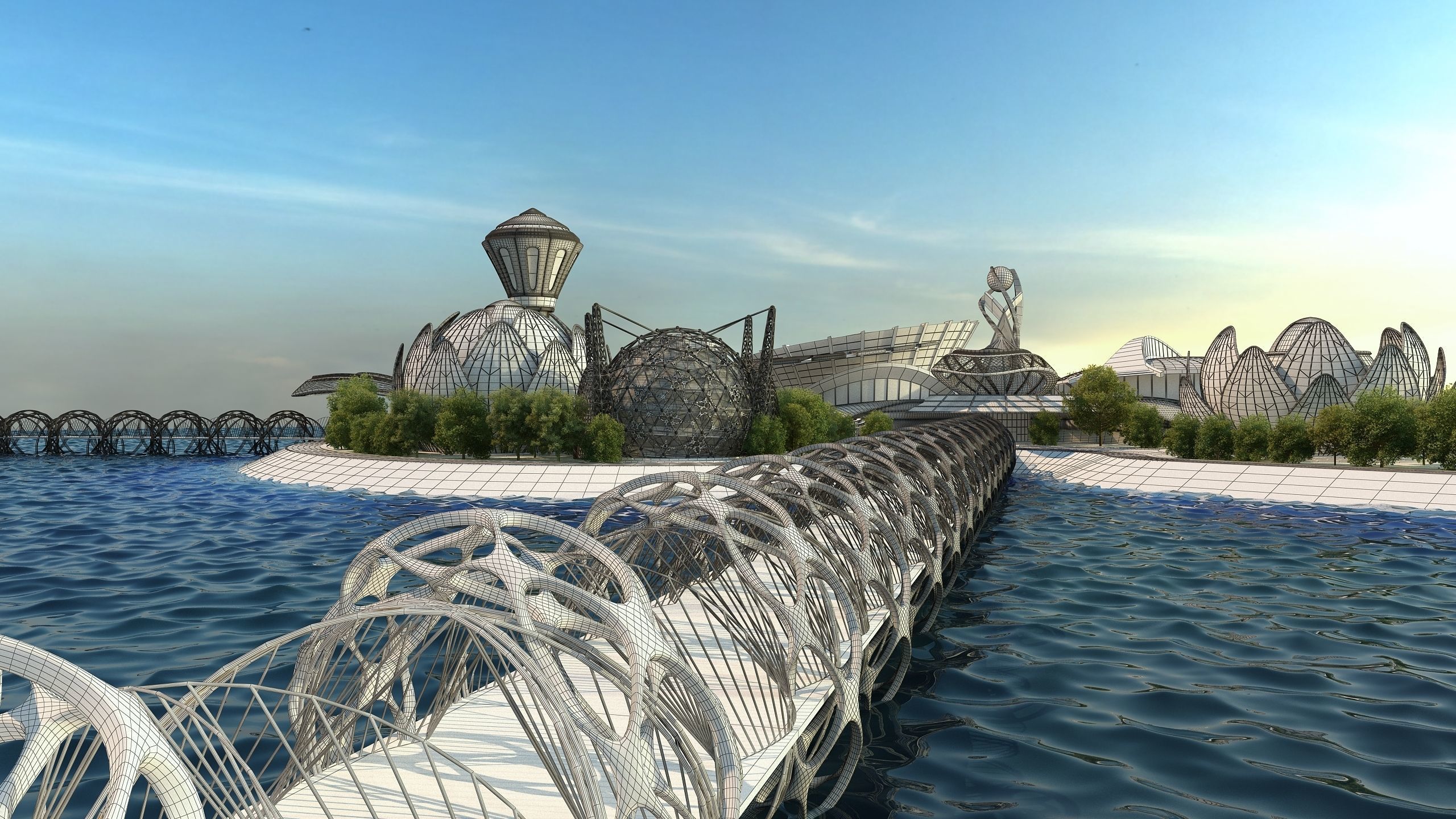 0077 - Future City Island 01 - 2D Drawing - 3D Files 3D model_26