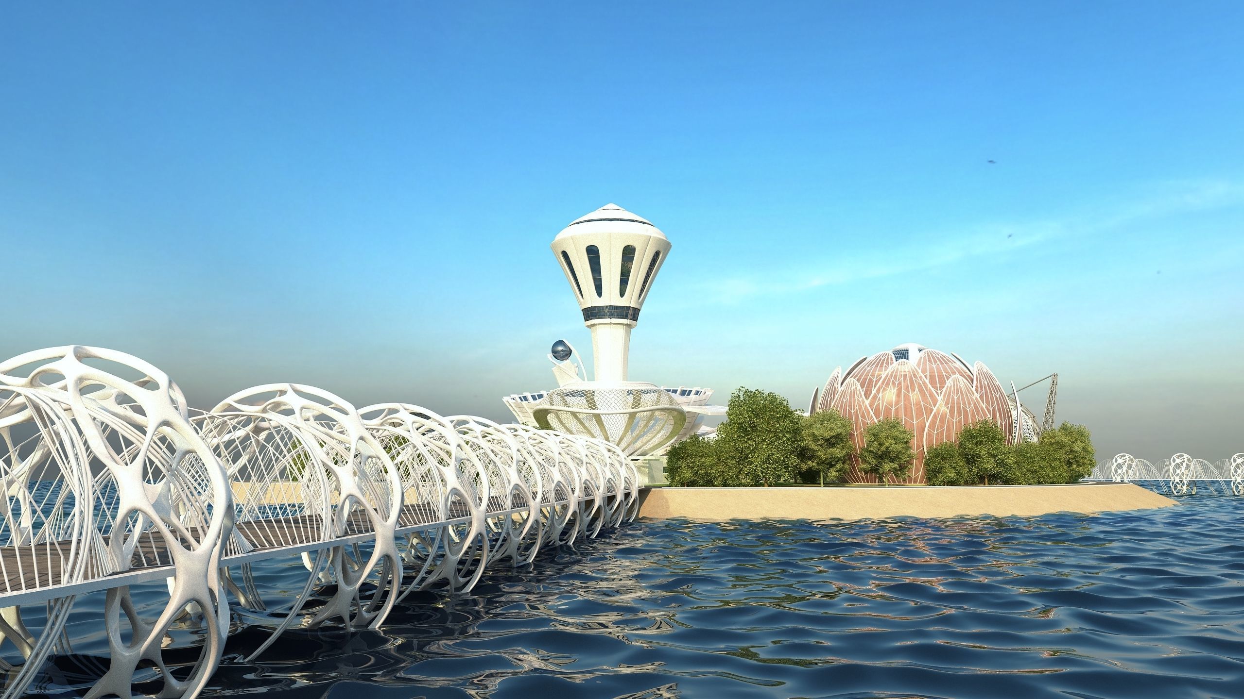 0077 - Future City Island 01 - 2D Drawing - 3D Files 3D model_10