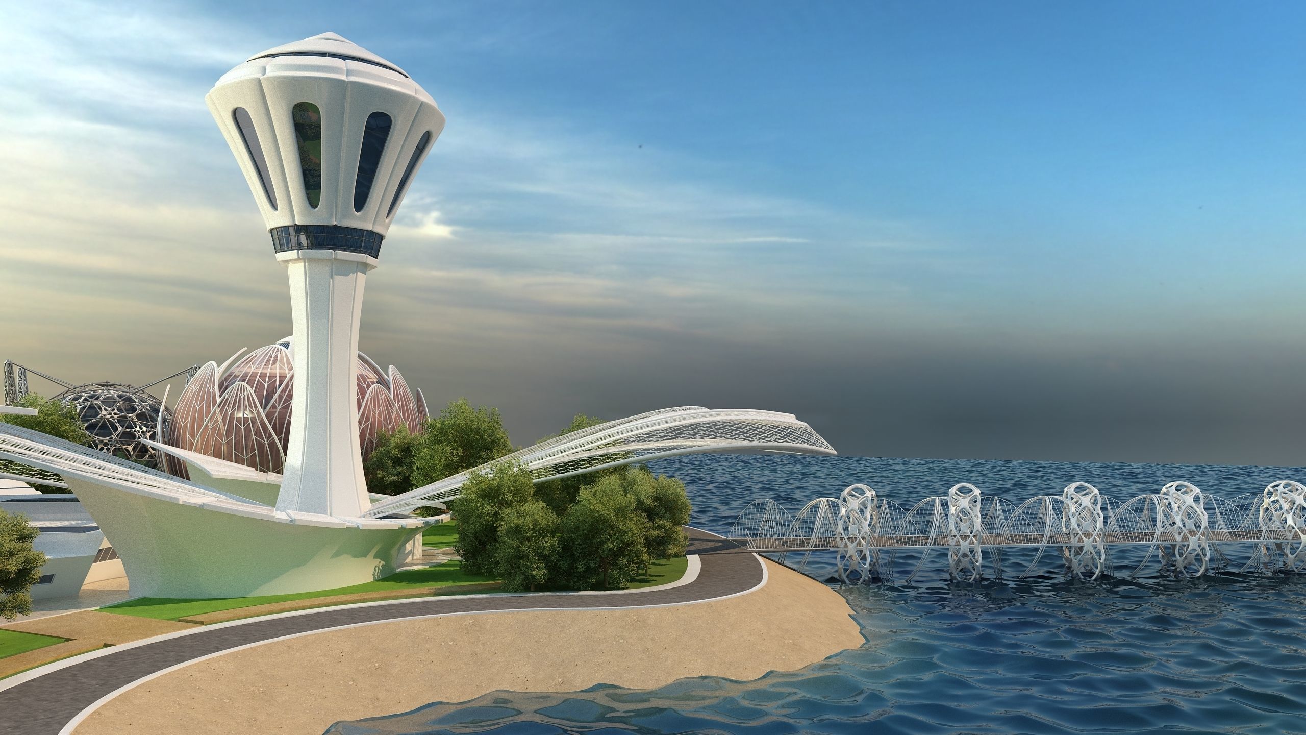 0077 - Future City Island 01 - 2D Drawing - 3D Files 3D model_9