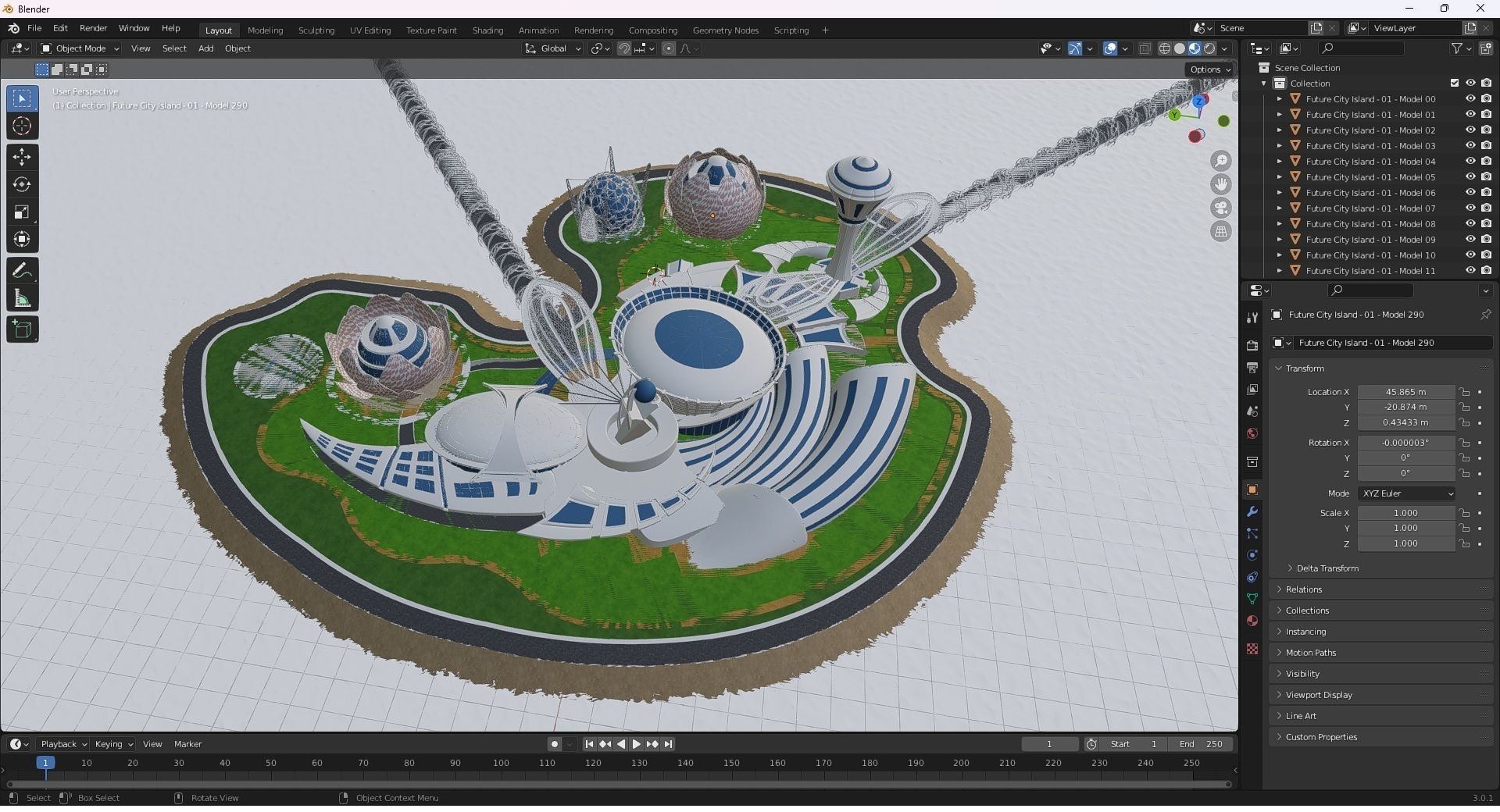 0077 - Future City Island 01 - 2D Drawing - 3D Files 3D model_56