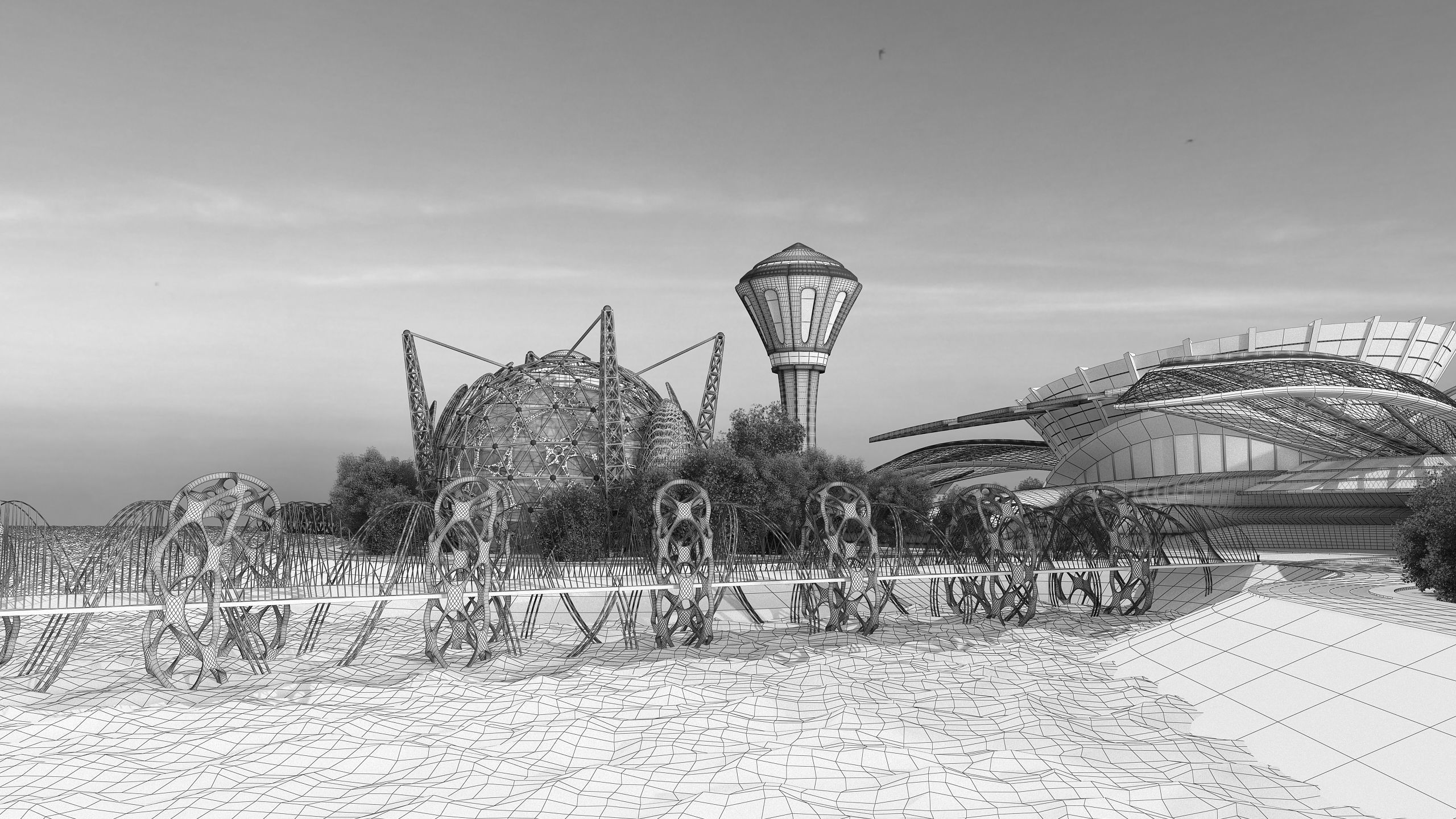 0077 - Future City Island 01 - 2D Drawing - 3D Files 3D model_35