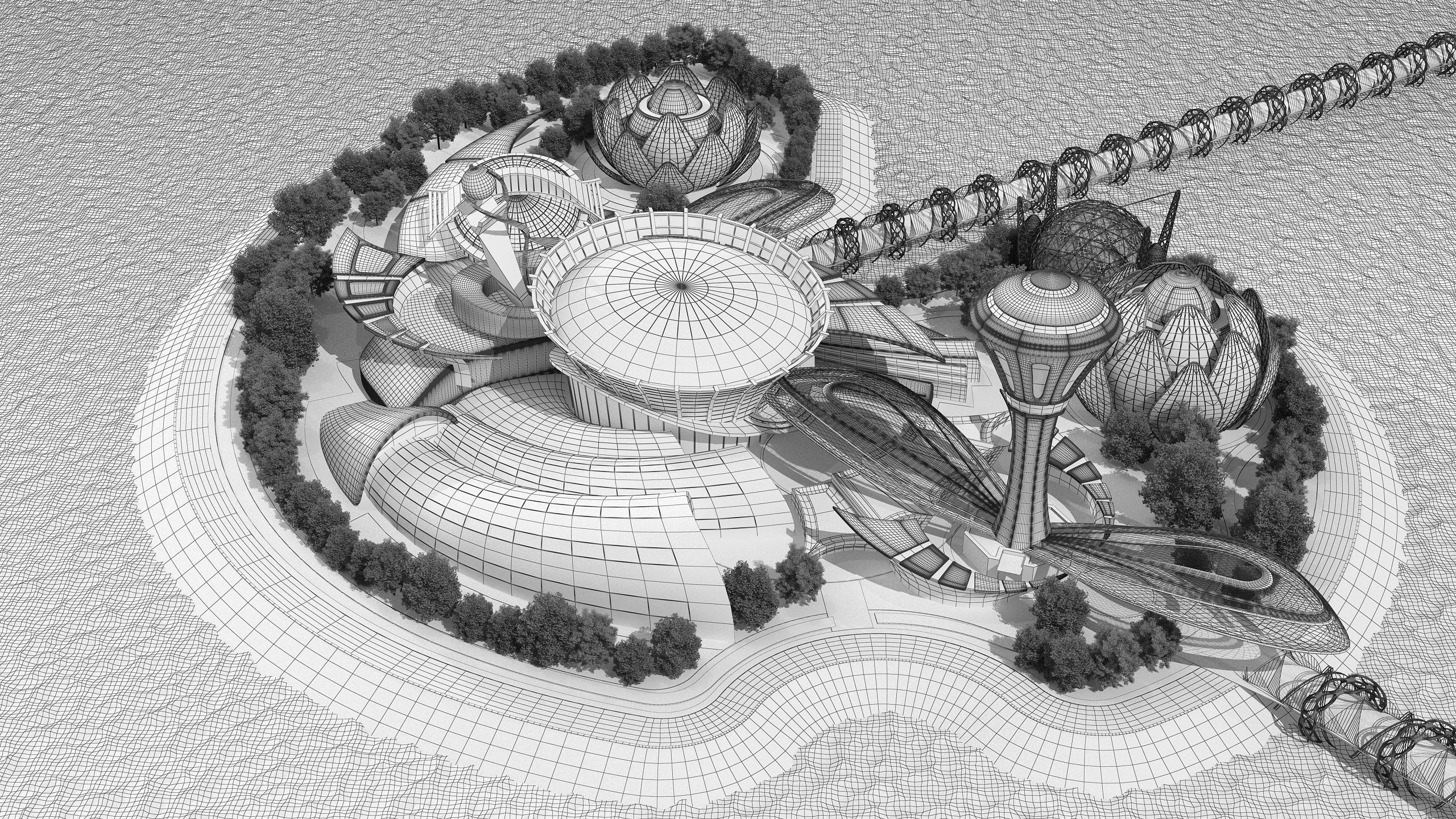 0077 - Future City Island 01 - 2D Drawing - 3D Files 3D model_23