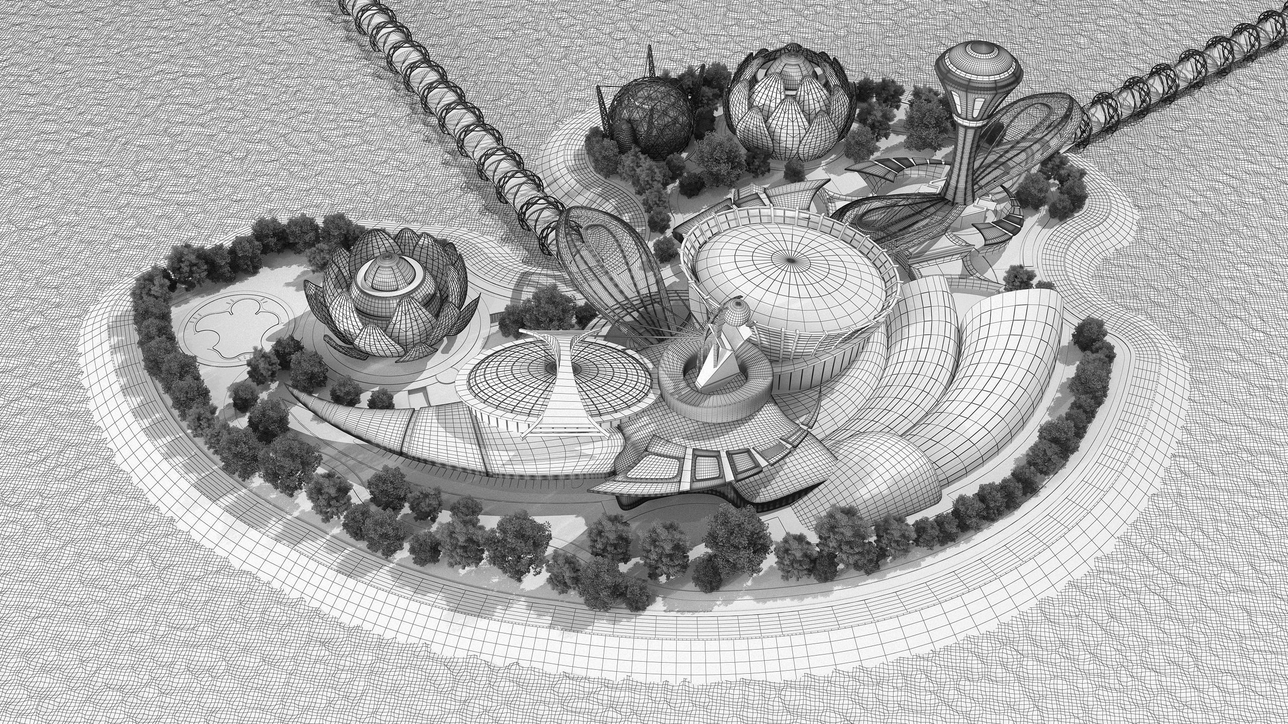 0077 - Future City Island 01 - 2D Drawing - 3D Files 3D model_21