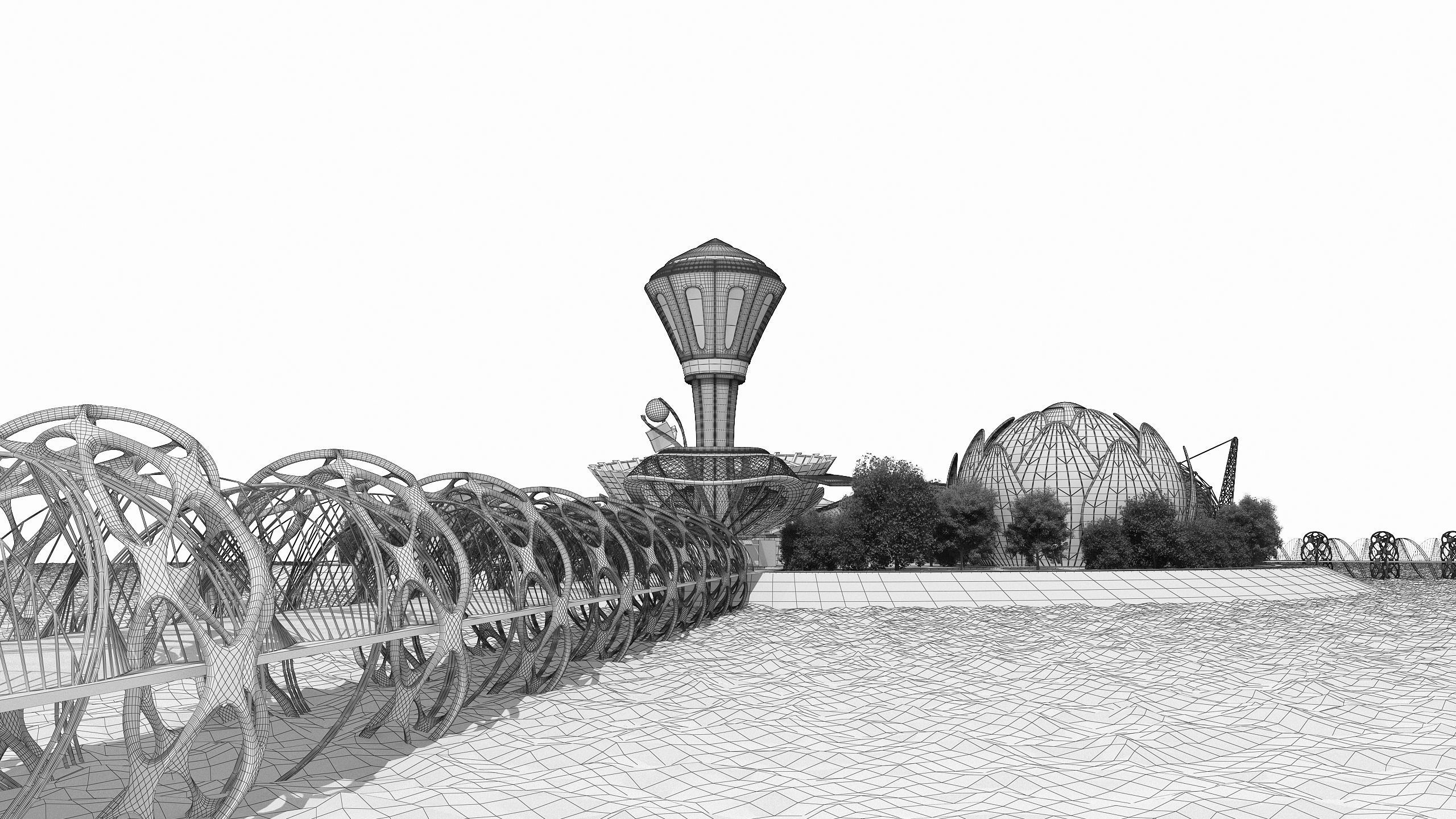0077 - Future City Island 01 - 2D Drawing - 3D Files 3D model_33