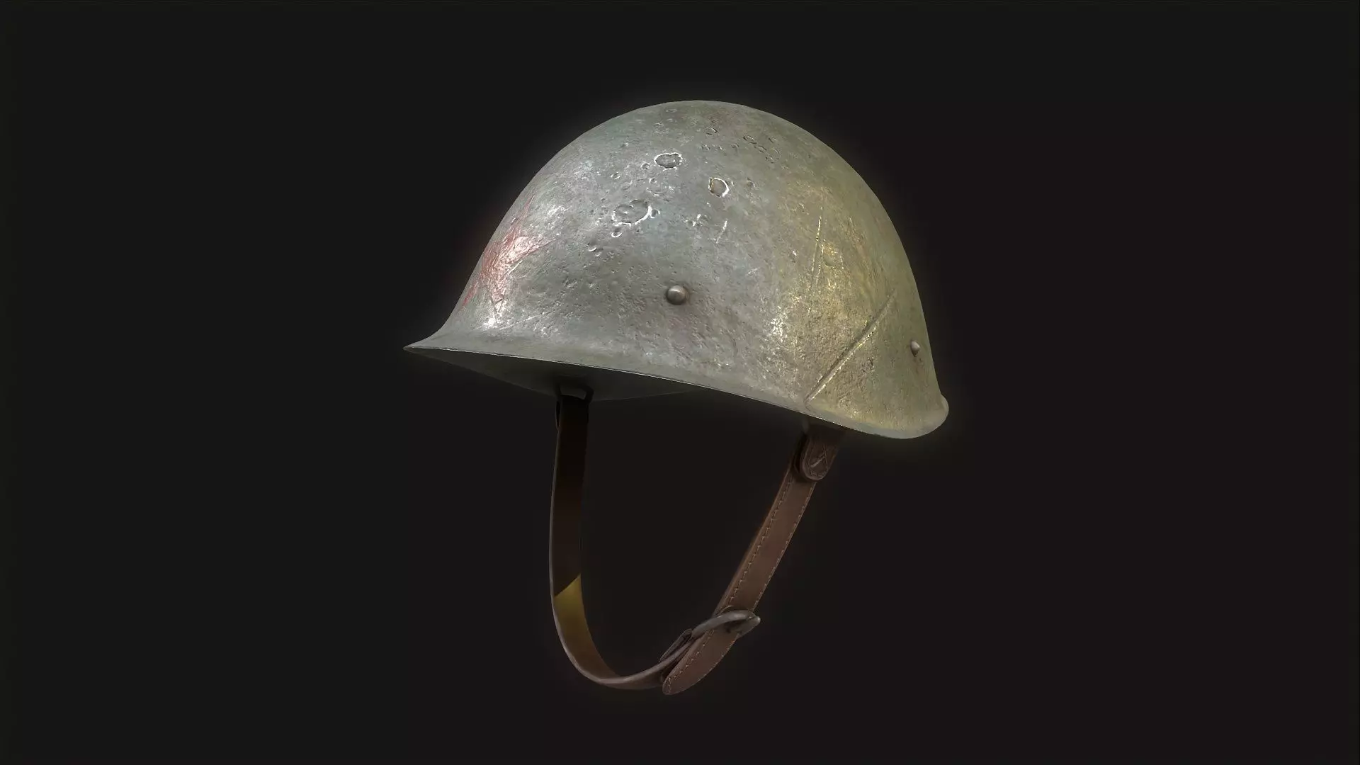 Combat Helmet Soviet WW2 PBR Free low-poly 3D model