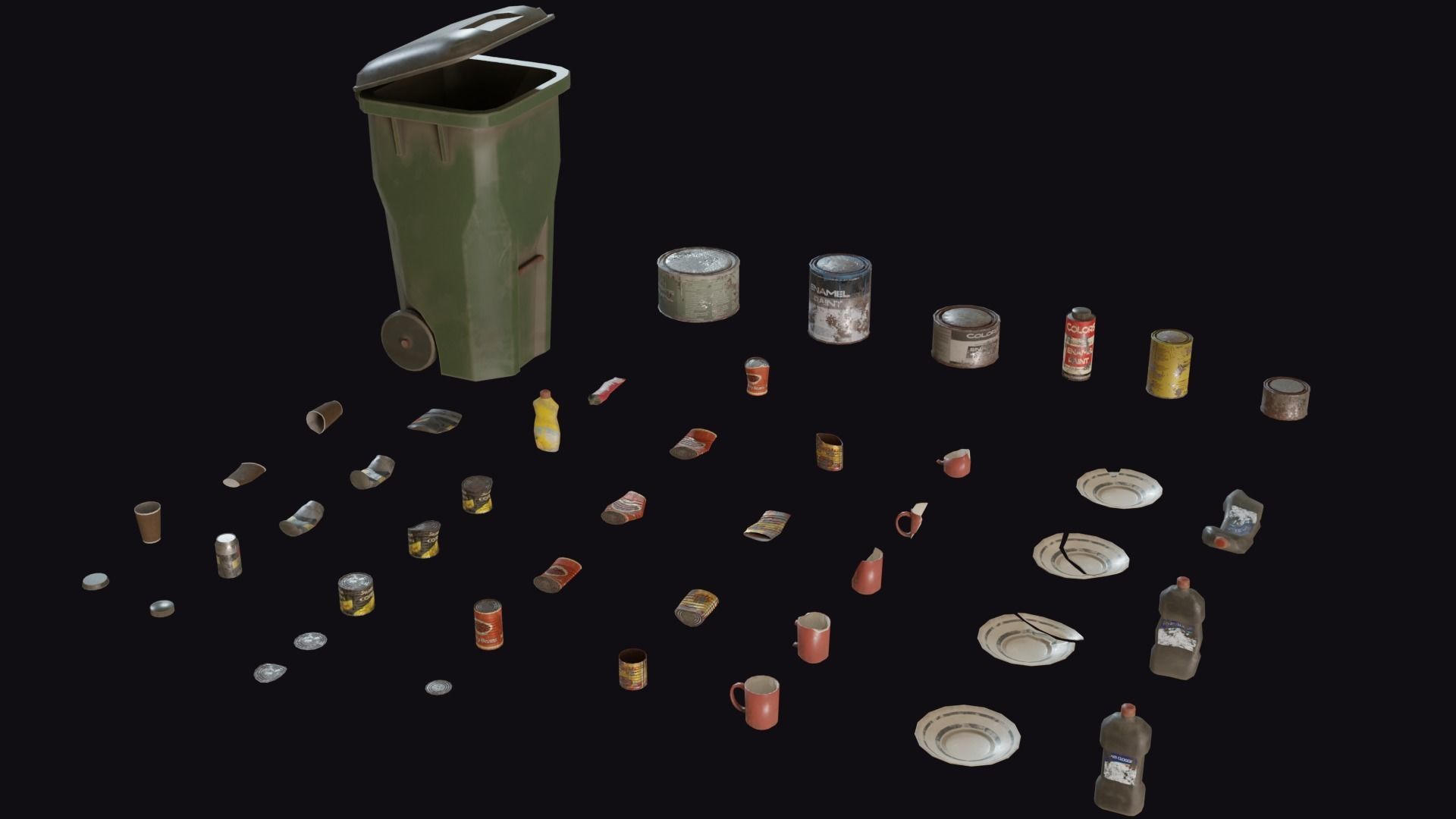 Trash Props Low-poly 3D model_11