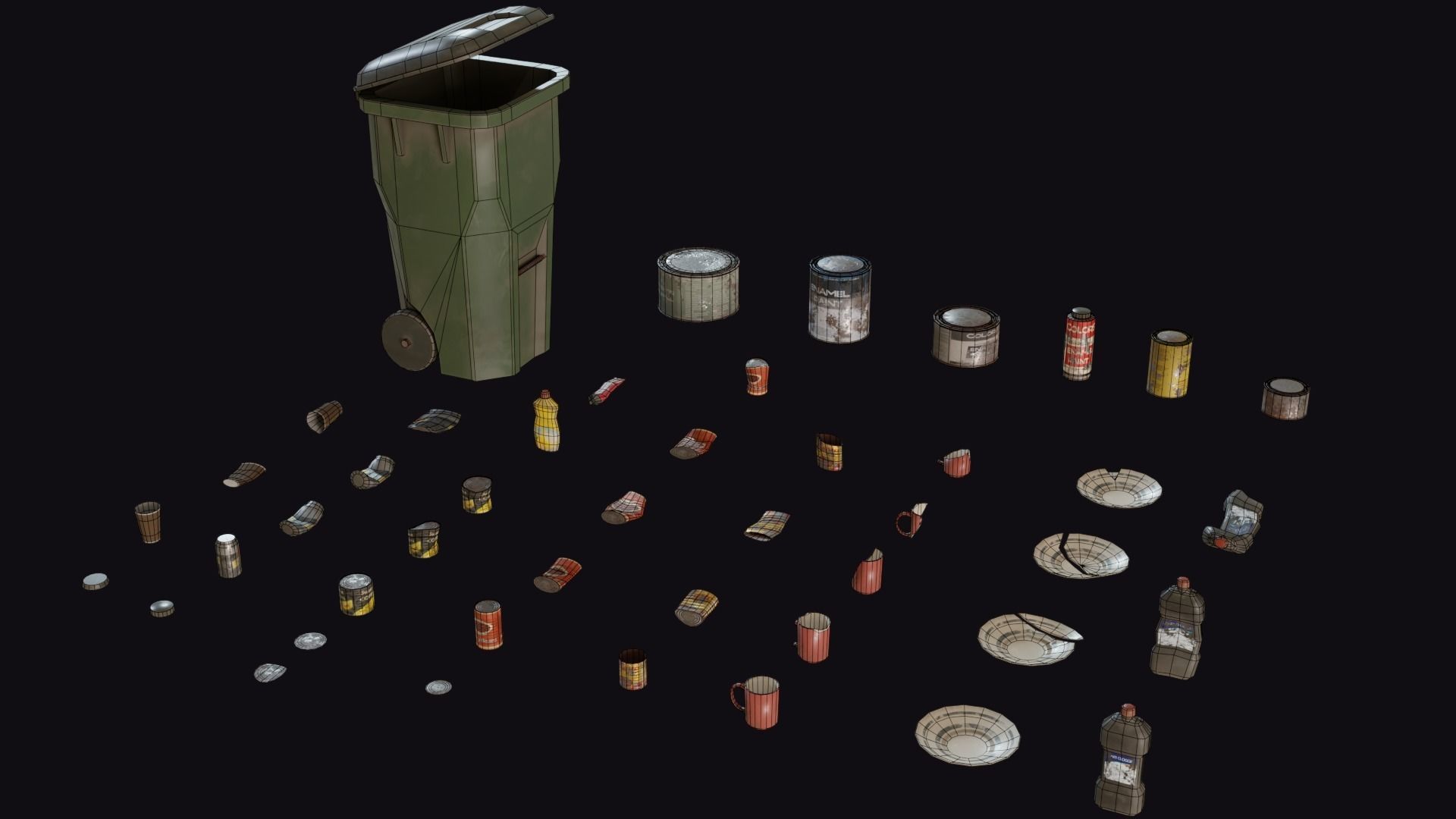 Trash Props Low-poly 3D model_12