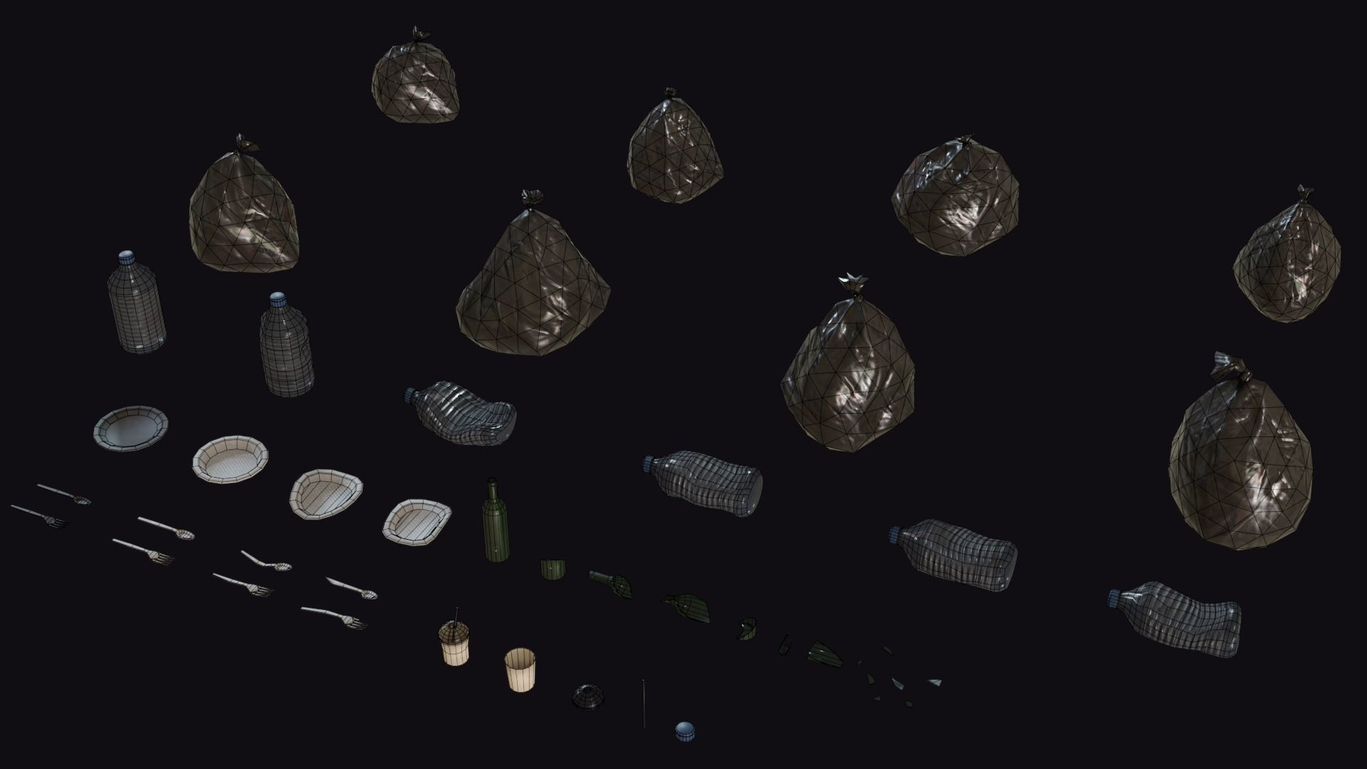 Trash Props Low-poly 3D model_10