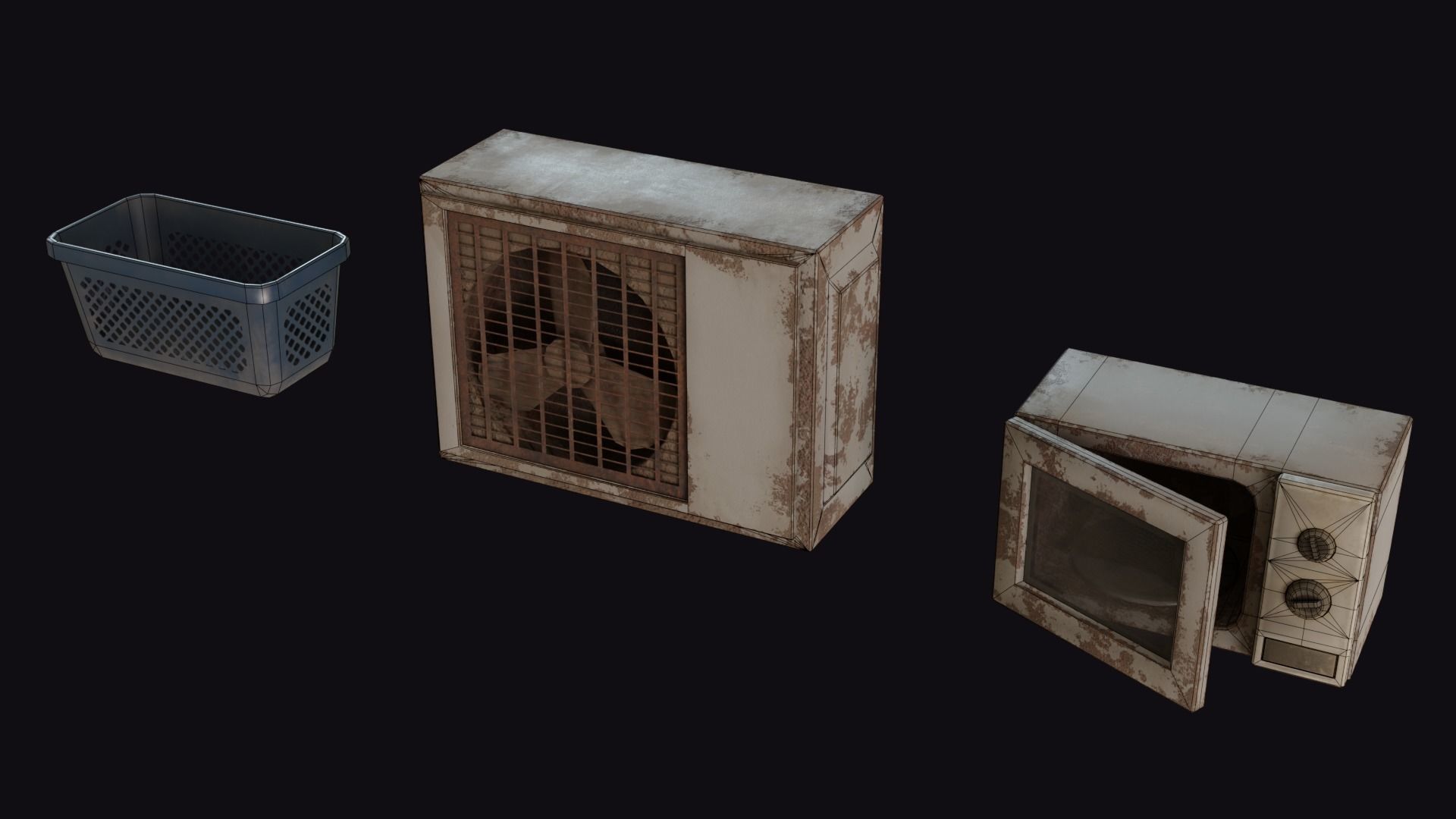 Trash Props Low-poly 3D model_8