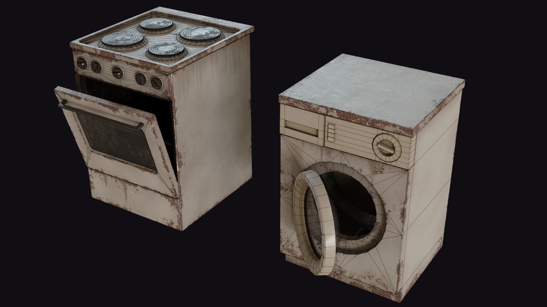 Trash Props Low-poly 3D model_6