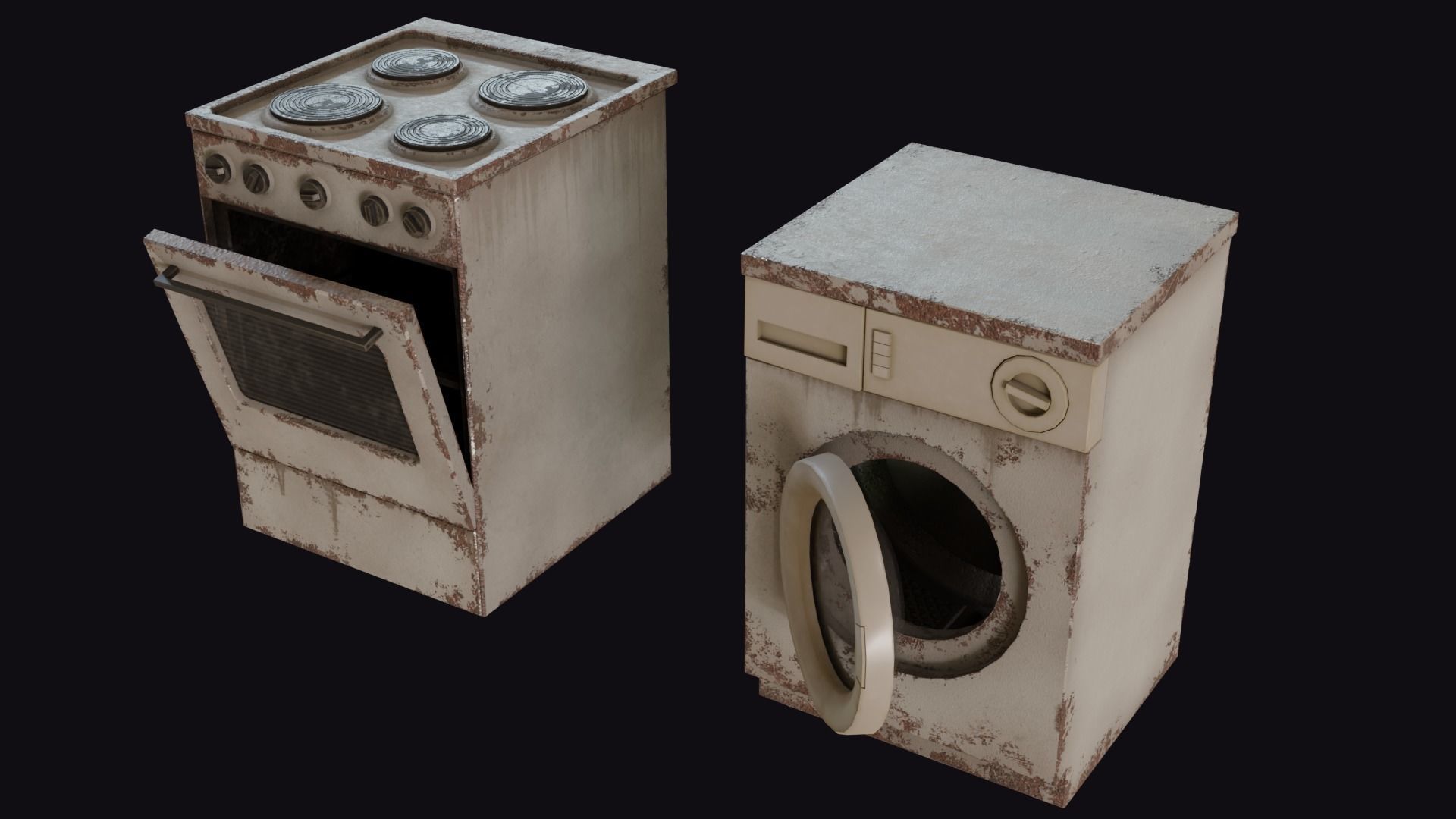 Trash Props Low-poly 3D model_5